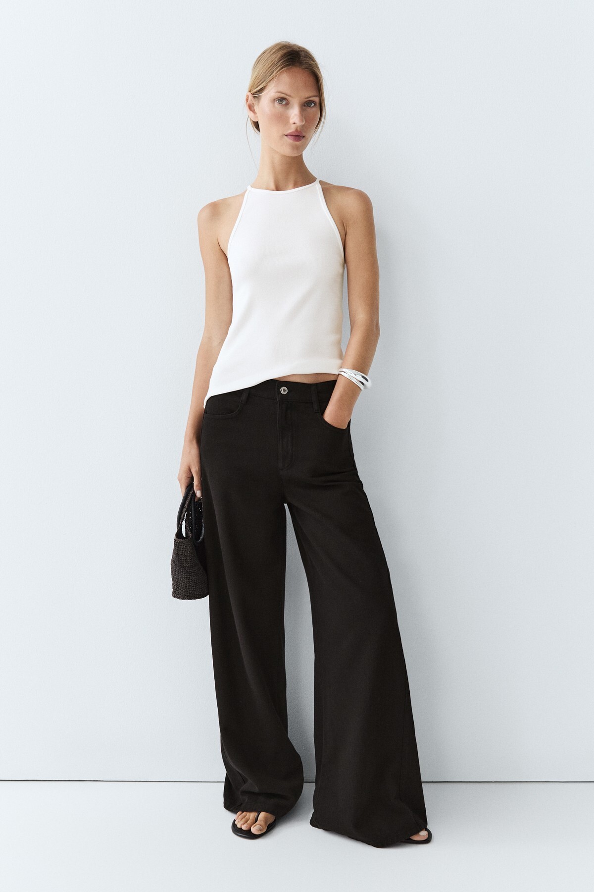 Fluid Fabric Wide Leg Jean