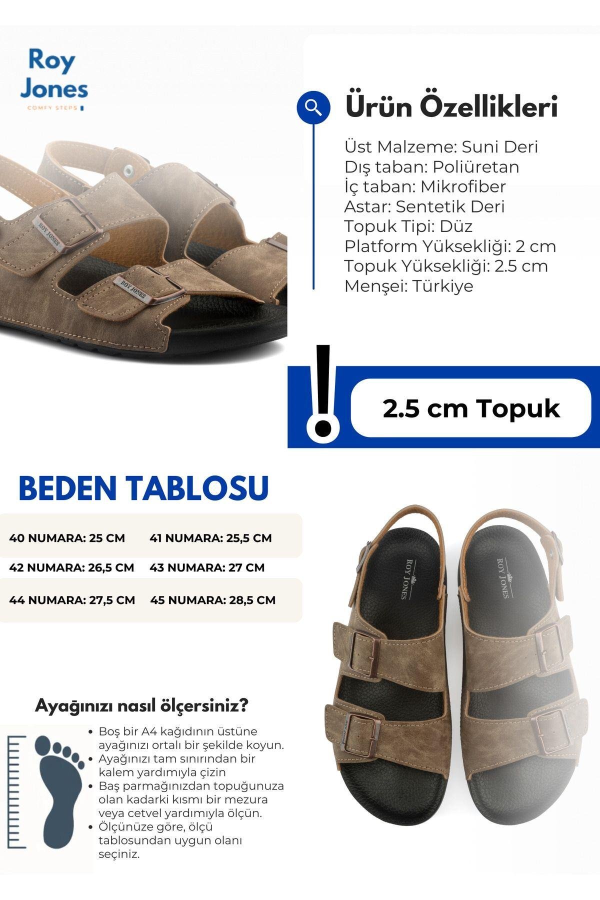 Roy Jones Barcelona Urban Sandals Rahat Yumuşak Tabanlı Trend Model Erkek Sandalet Terlik görsel 7