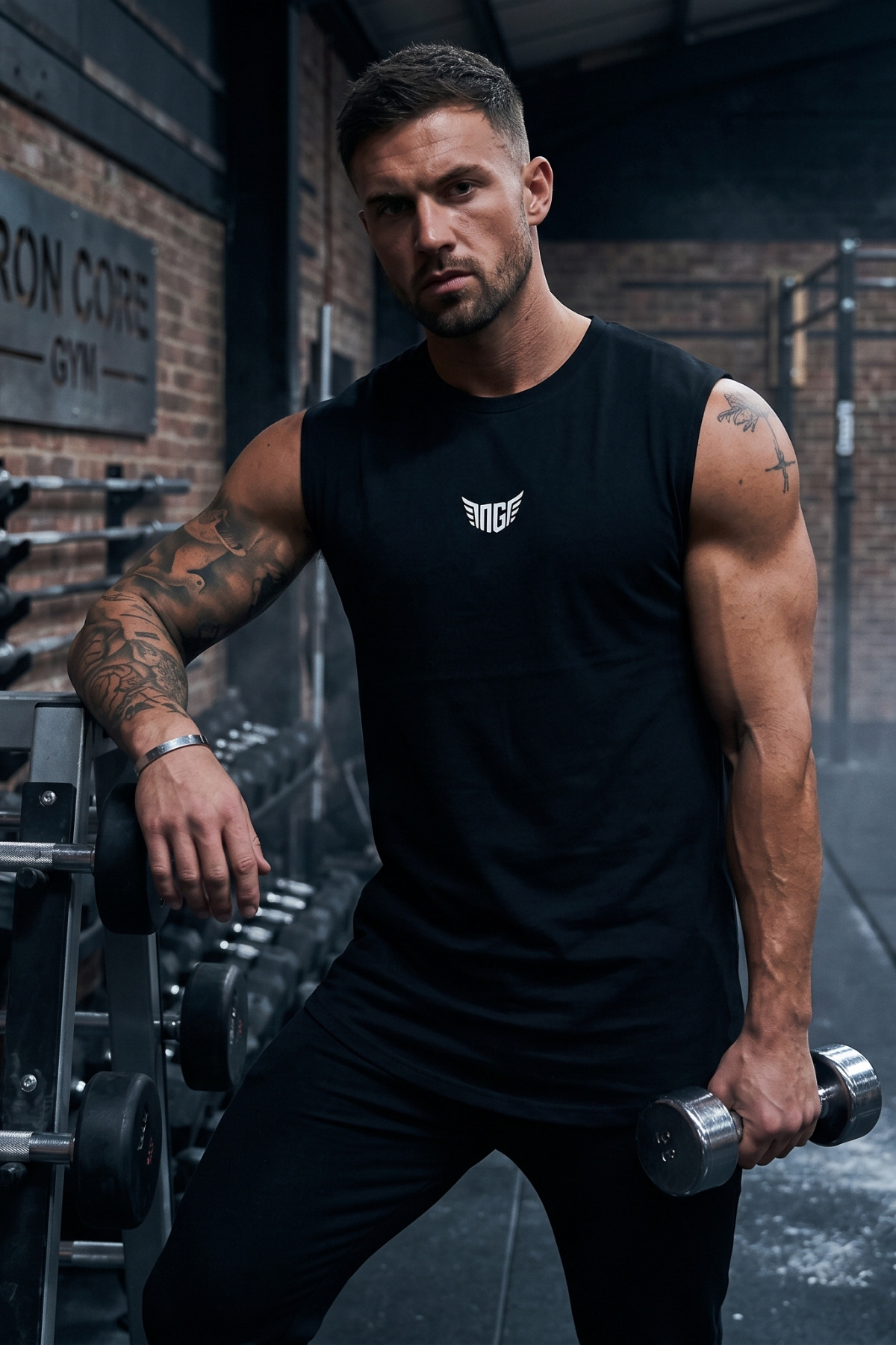 GENIUS STORE Erkek Nem Emici Hızlı Kuruma Atletik Teknik Performans Sporcu Sıfır Kol T-shirt MG-ATLET