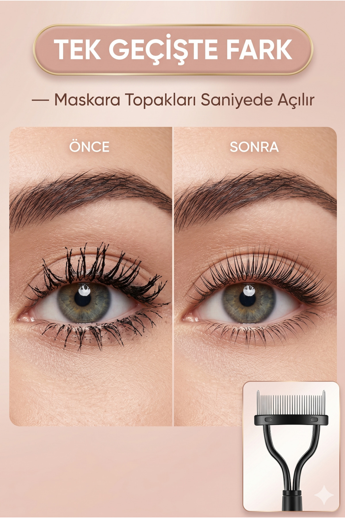 Çanta Boyu Kirpik Aleti Kirpik Ayırıcı Tarak Kirpik Düzenleyici Alet Aparat Kiprik Tarağı — مشکی KİRPİK-KIVIRICI-015 — تصویر 5 از 7