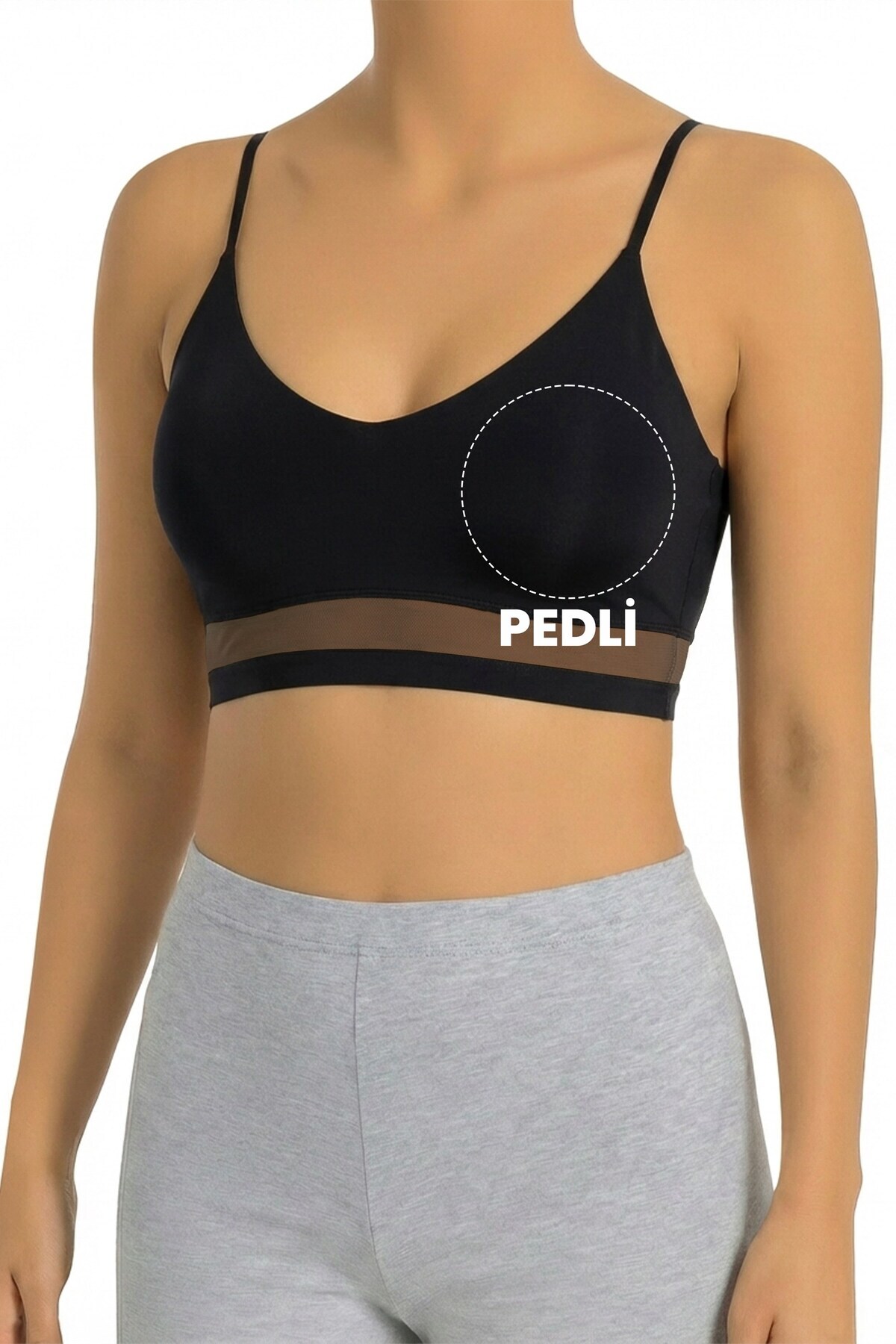 Öts Kadın Pamuklu Sütyen Pedli V Yaka Rahat Spor Kesim (6083)