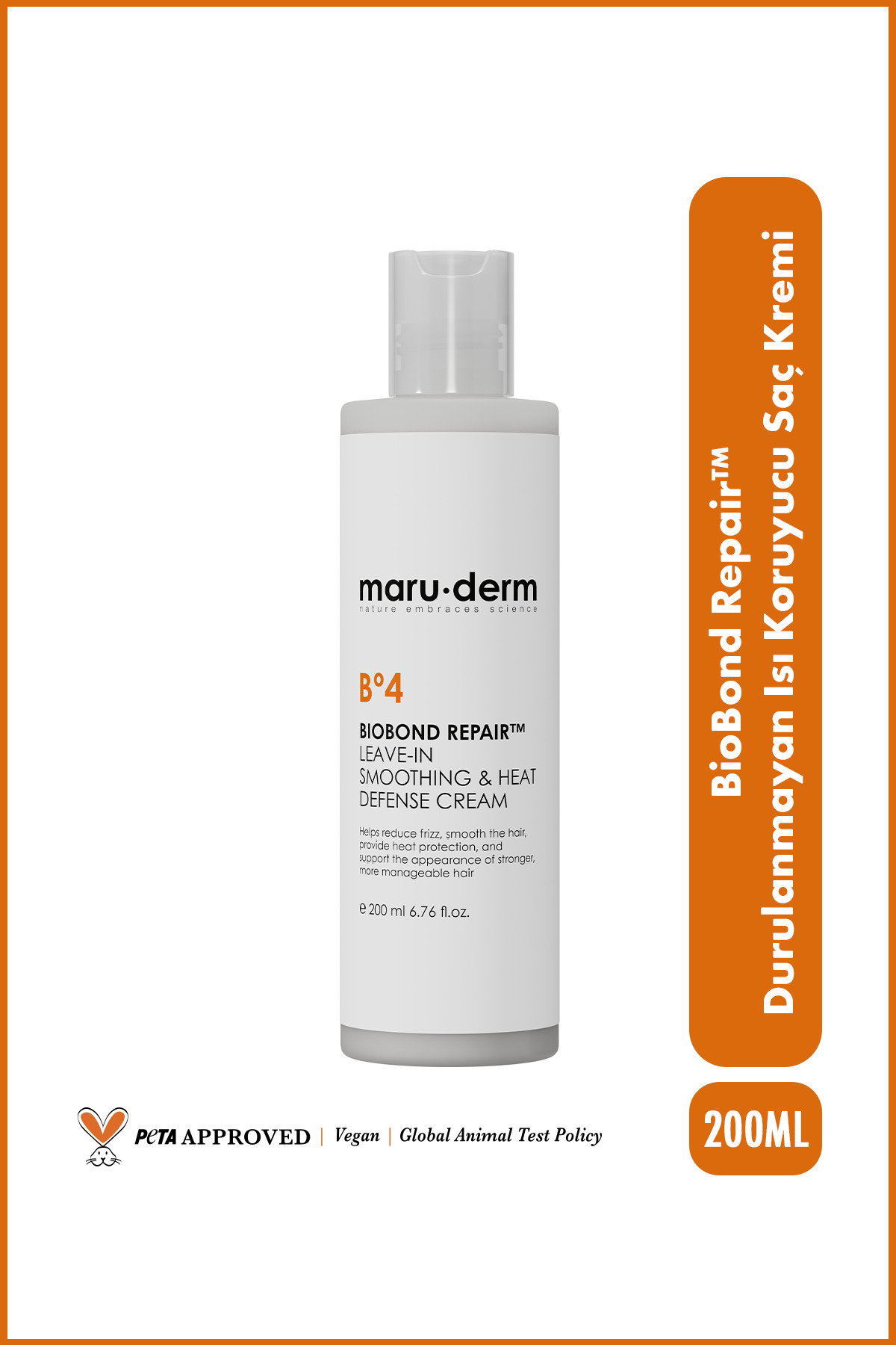 Maru.Derm BioBond Repair™ Bağ Onarıcı Durulanmayan Isı Koruyucu Saç Kremi 200 ML — 8682397033445