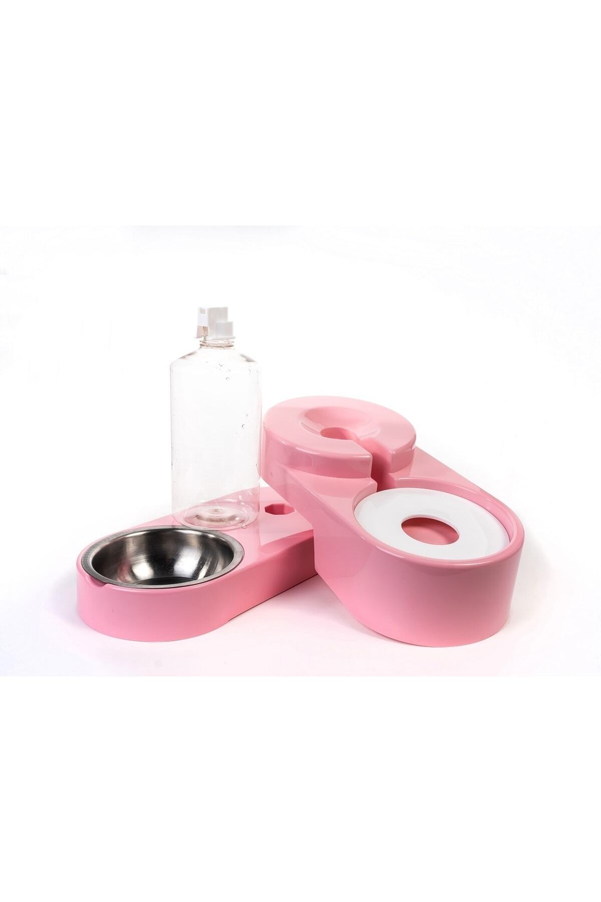 ست ظرف غذا و آب کربن استیل با مخزن قابل تنظیم برای گربه و سگ 1000ml
