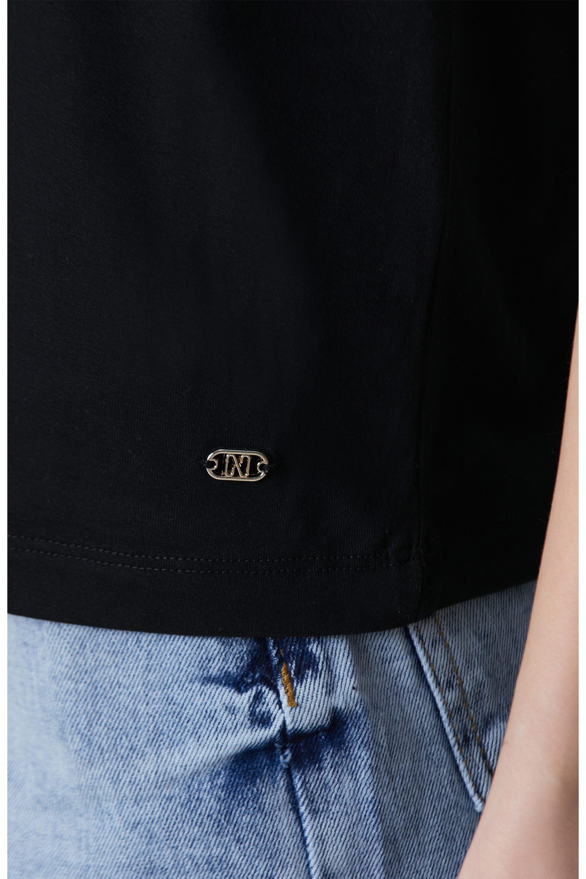 Network Siyah Kol Katlama Detaylı Basic T-shirt görsel 6