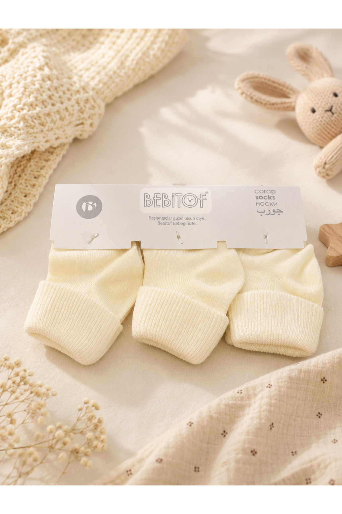 3 Pairs Baby Cotton Curled Socket Socks