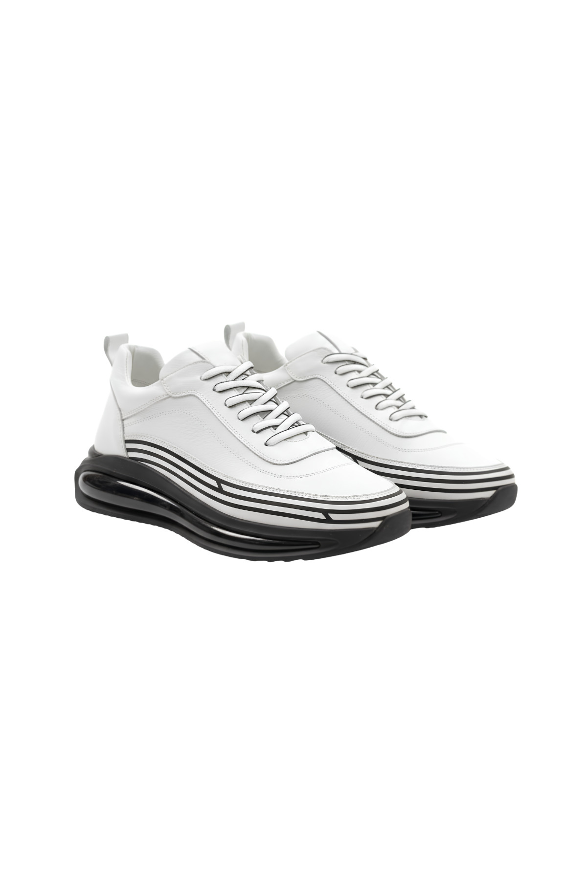 Genel Markalar 1088 Beyaz Hakiki Deri Sneakers görsel 2