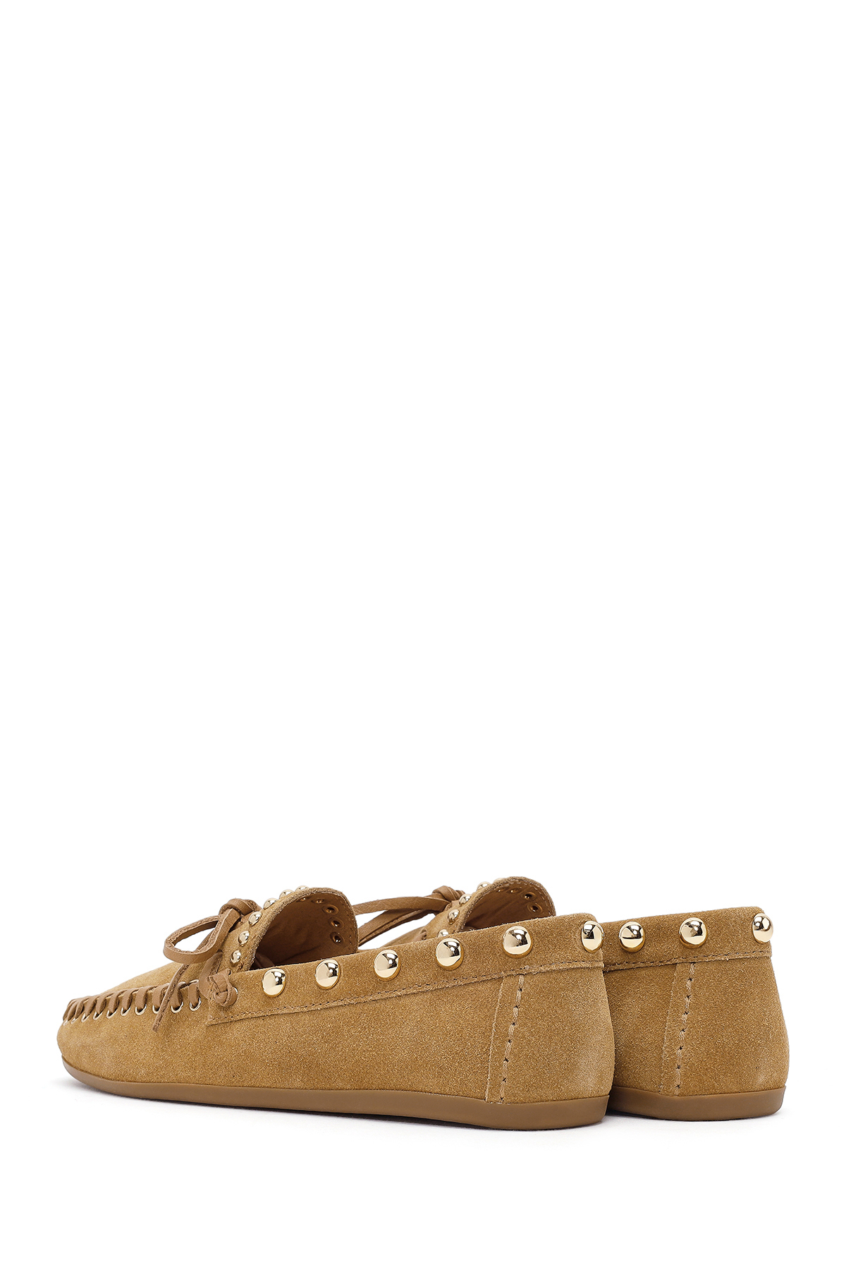 Derimod Kadın Bej Süet Deri Loafer 26PFD552410 görsel 6