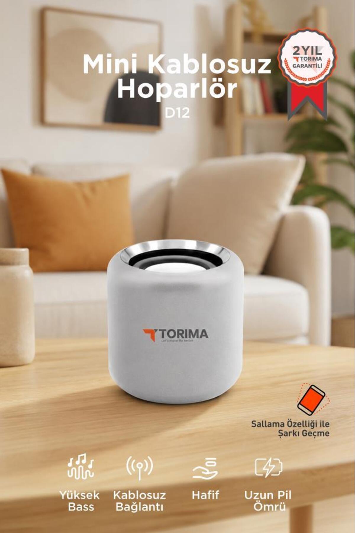 Torima Bluetooth Hoparlör Taşınabilir Speaker D12 Gümüş - Fiyatı