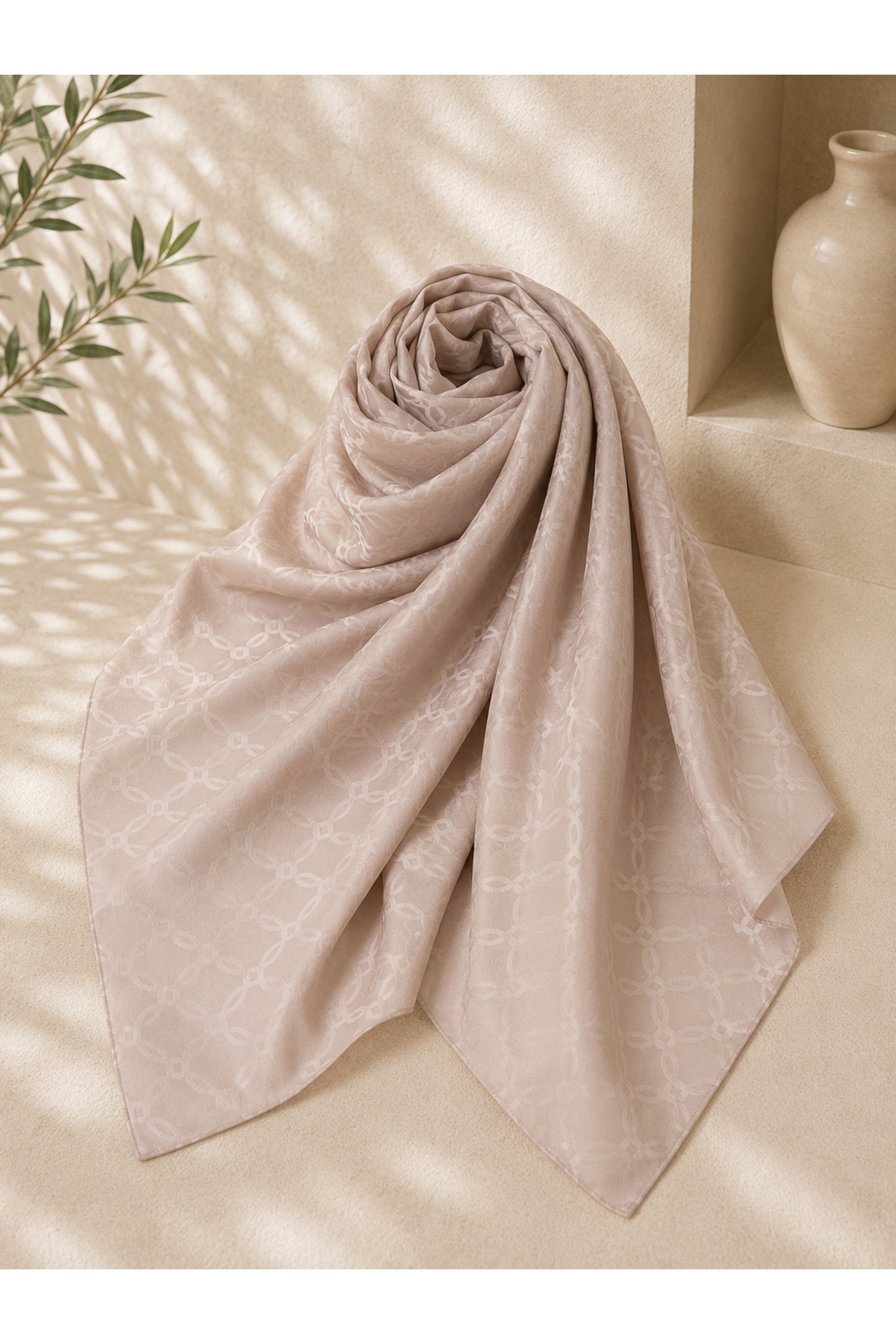 MİRSOY SCARF Lina Desen Kaymaz jakarlı Şal görsel 3