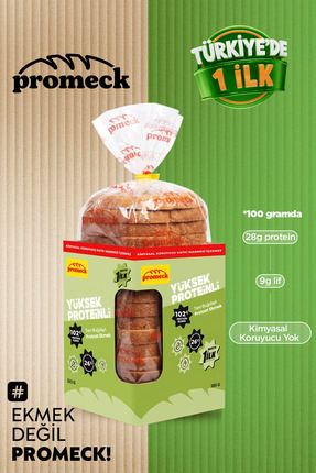 Promeck Yüksek Proteinli Tam Buğdaylı Protost Ekmek 365 gr