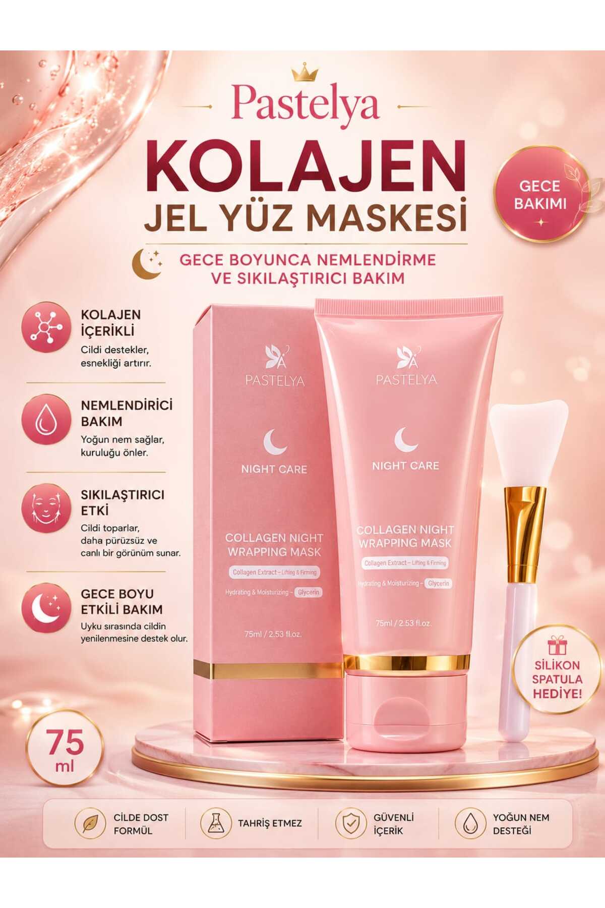 Pastelya Soyulabilir Kolajen Jel Yüz Maskesi 75 ml – Cam Gibi Parlak Cilt Maskesi — SOYKJYMTEK