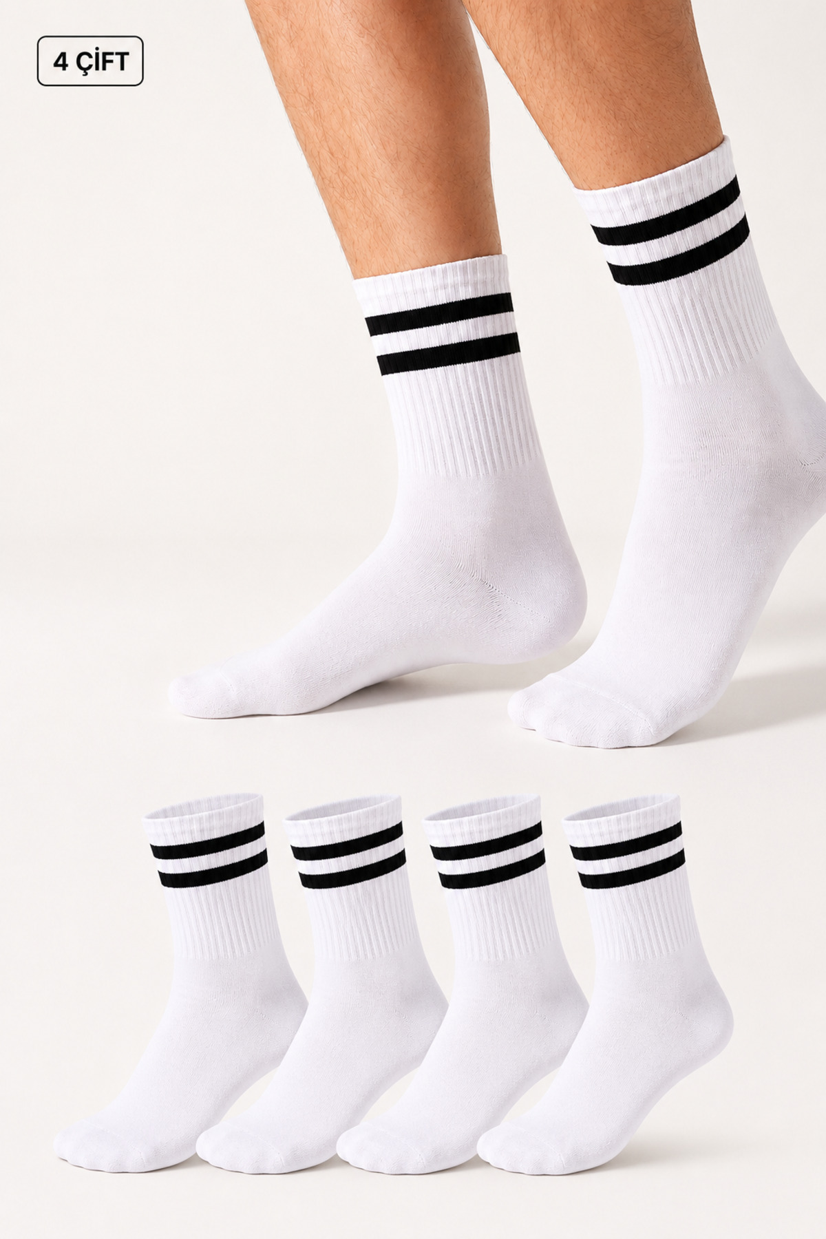 WORTHY SOCKS 4'lü Pamuklu Unisex Tenis Spor Kolej Çorap görsel 2