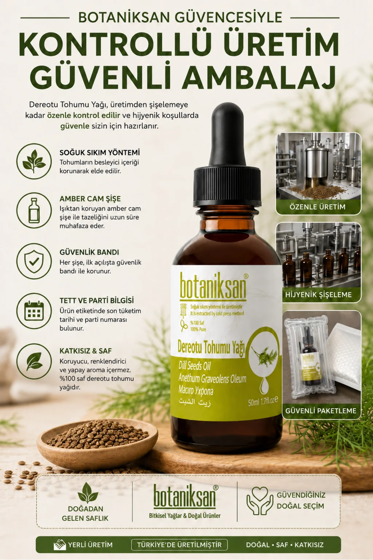 Dereotu Tohumu Yağı 50 ml Soğuk Sıkım Saf ve Katkısız, Doğal — DEREOTU TOHUMU YAĞI 50ML — تصویر 8 از 8