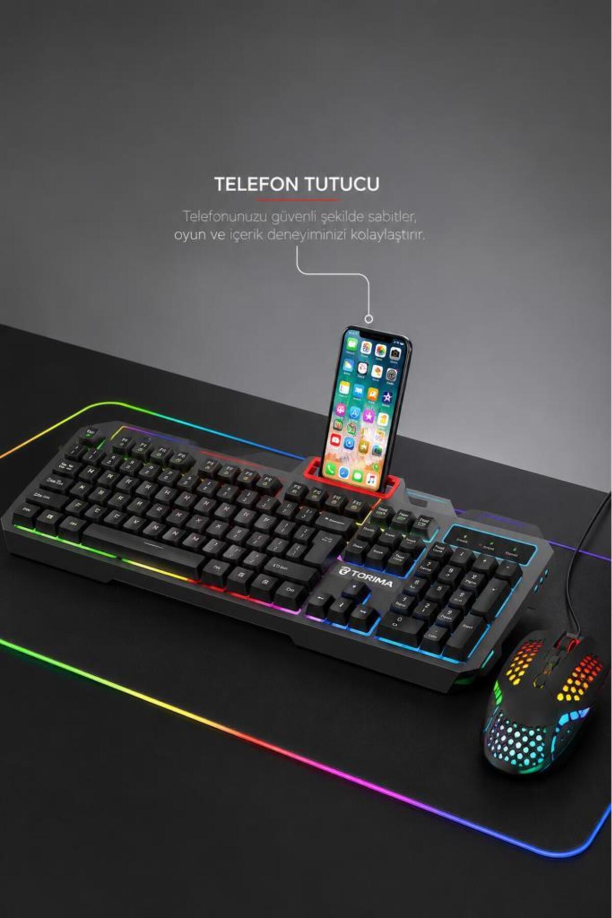 Torima Oyuncu Rgb Işıklı Kablolu Q Klavye Ve Mouse Seti TMK06