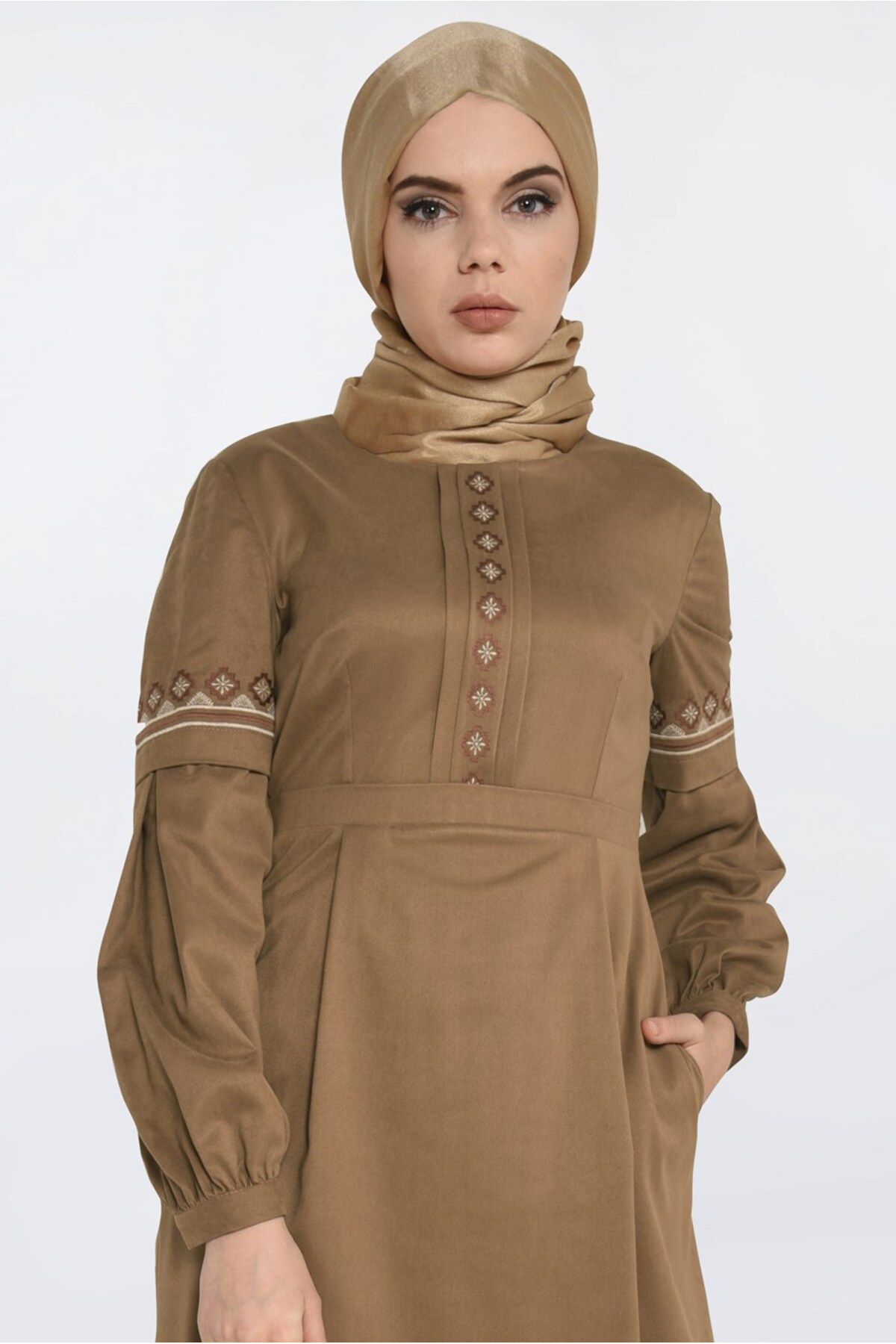 EMBROIDERED SUEDE DRESS 4766