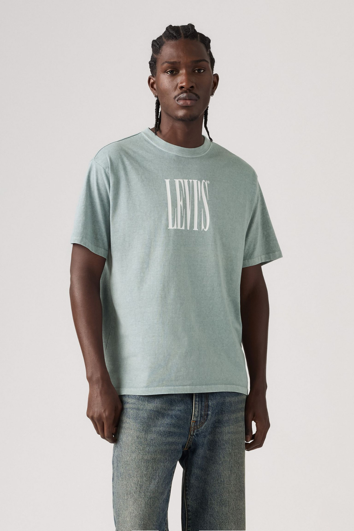 Levi's Vintage Fit Graphic Stretched Serif Green Men's T-Shirt - 87373-0406