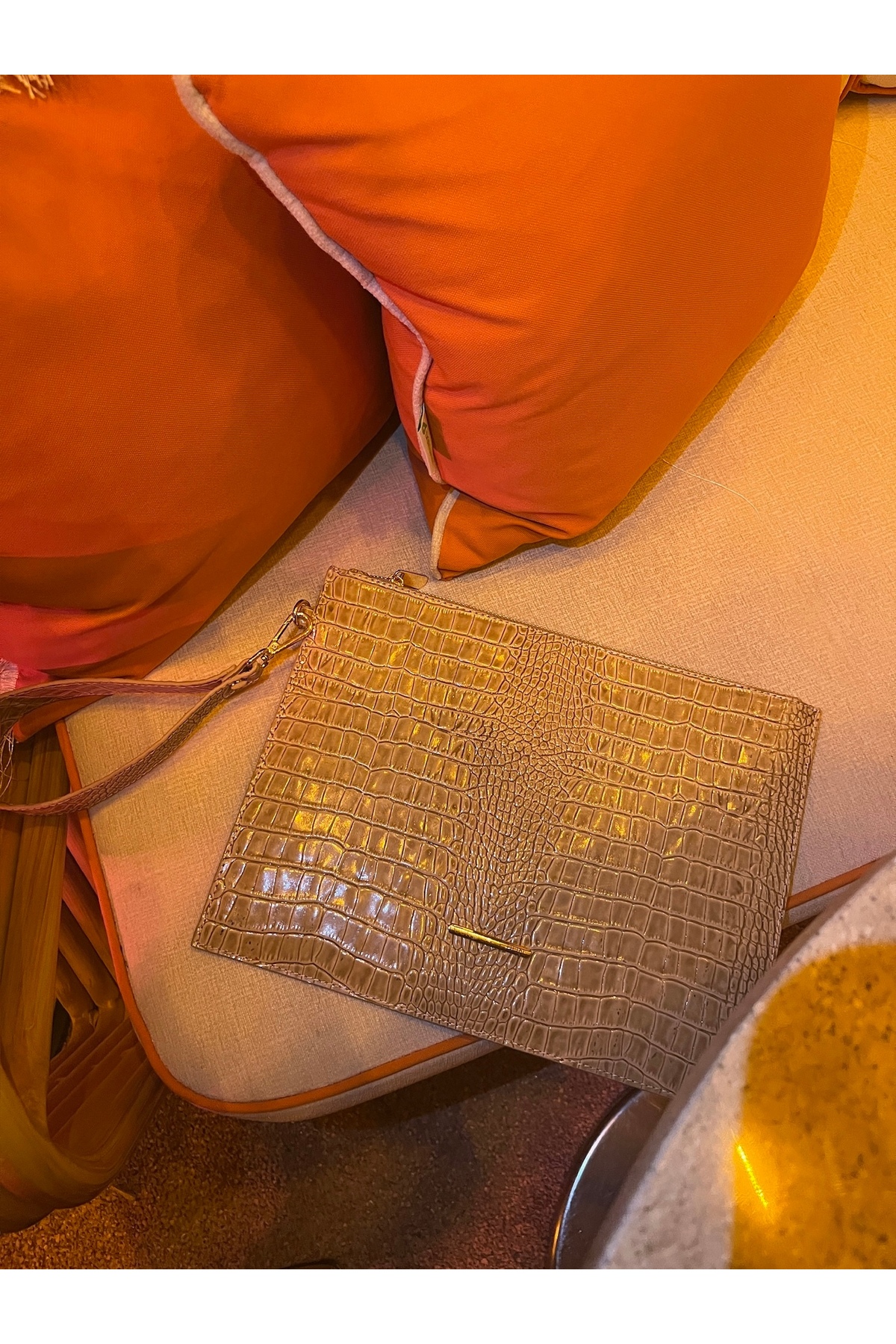 Sun collections Hakiki Deri iPad Clutch Çanta görsel 2