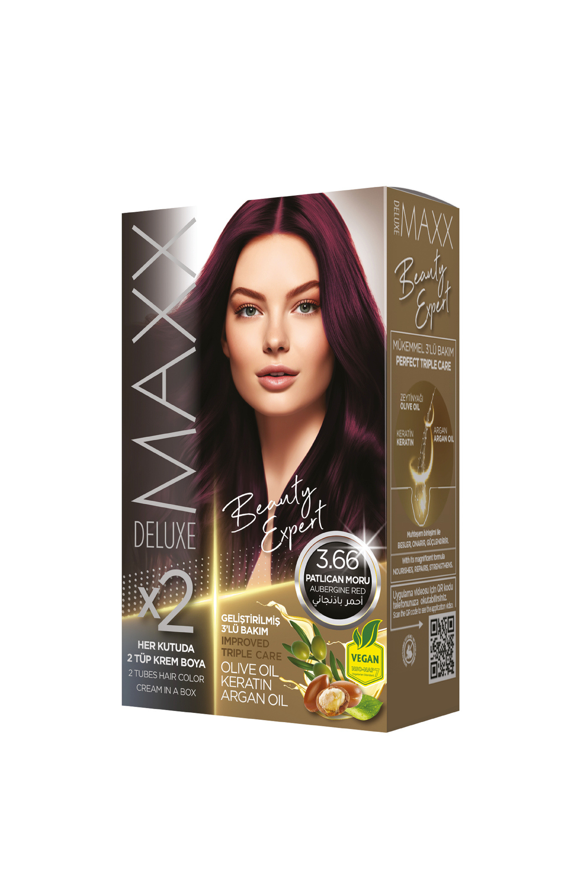 MAXX DELUXE Beauty Expert Set Saç Boyası 3.66 Patlıcan Moru — بنفش 152.04M.019