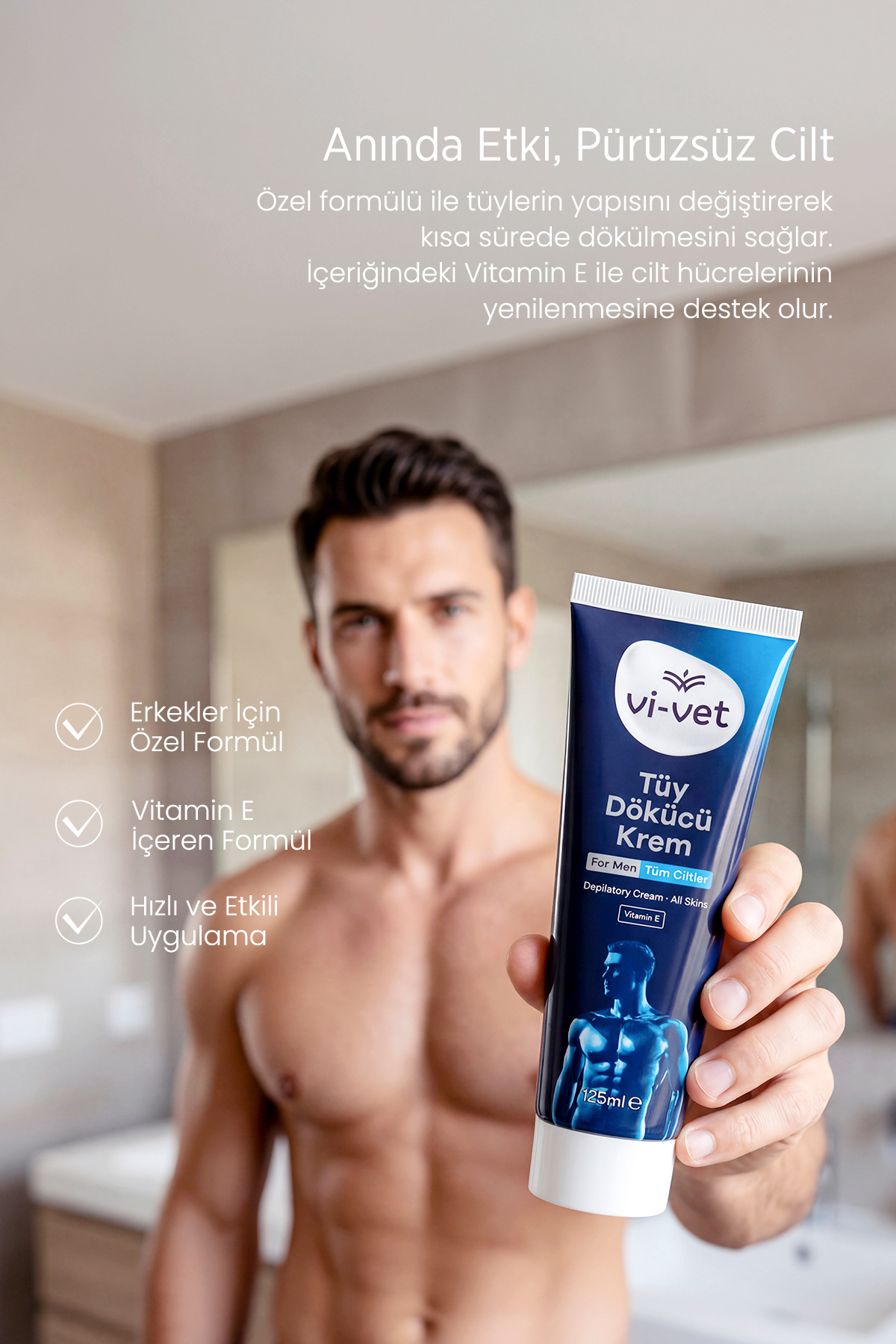 For Men Tüy Dökücü Krem Erkek 125 ml Tüm Ciltler İçin — viveterk1 — تصویر 3 از 8