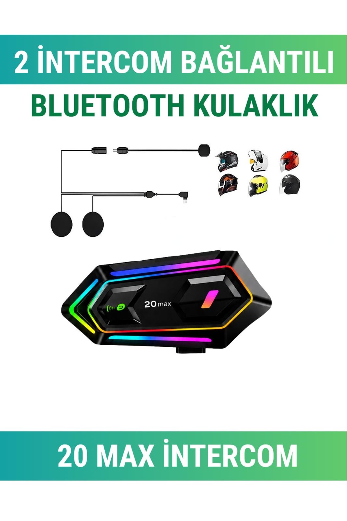WUNİT İntercom 20Max Telsiz Özellikli 5.3 Bluetooth Motorsiklet