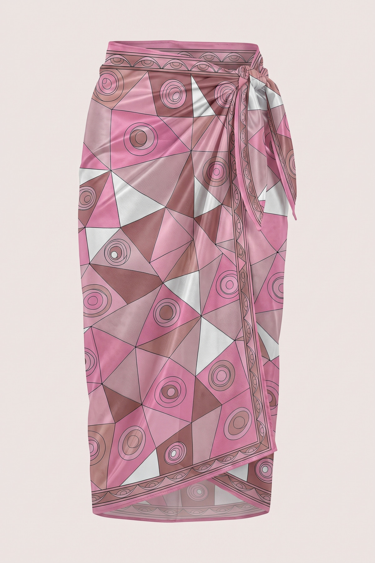 Rose Prism Patterned Beach Beach Pareo - Shiny Fabric Without Interior - 75x155 cm
