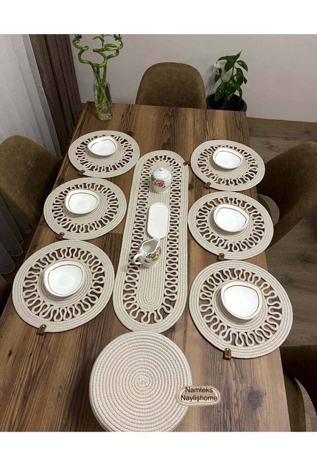 COPY - Jute American Service Set Runner Underplate Gift Tablecloth Set Dining Service Set