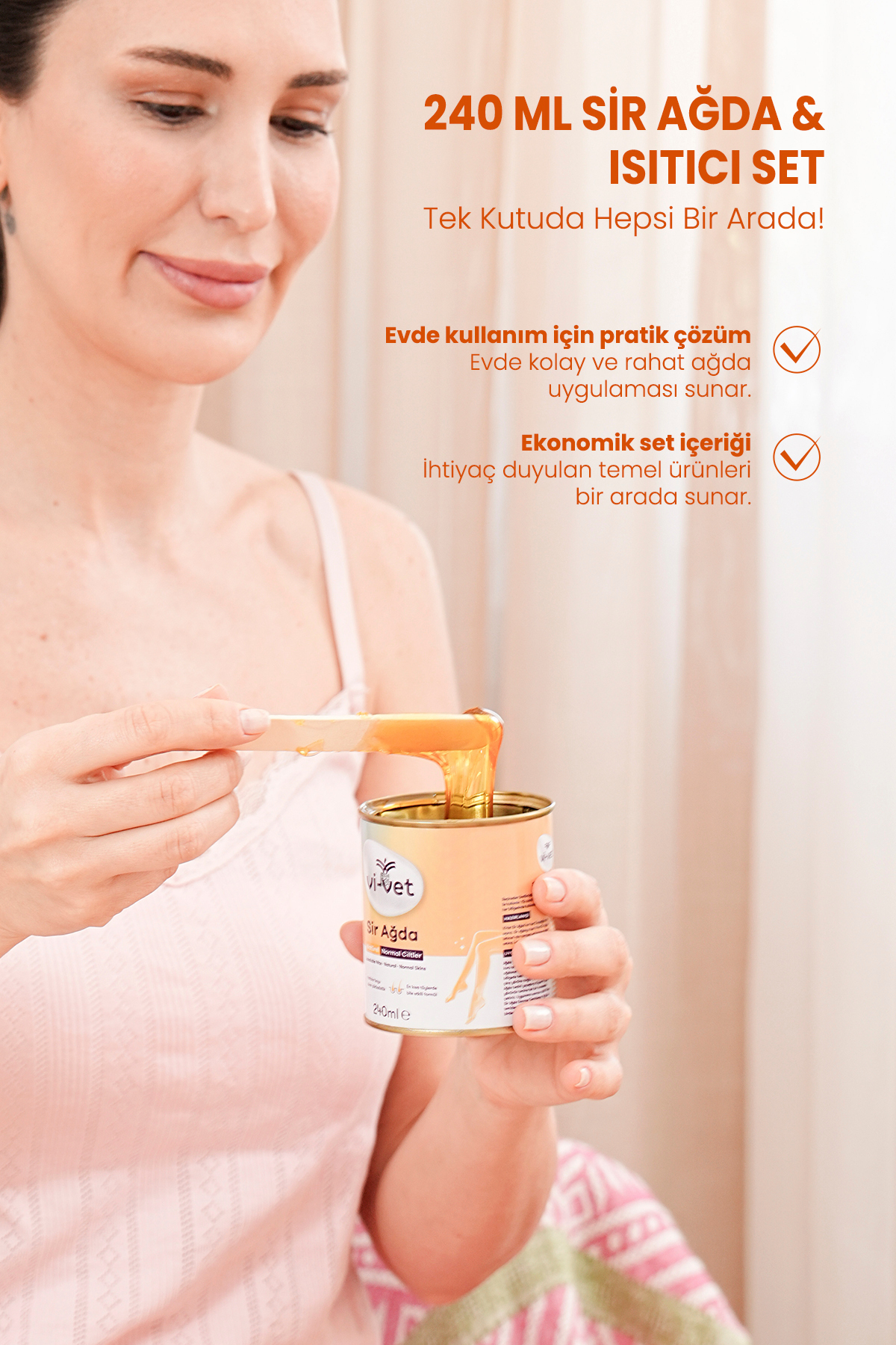 VİVET SİR AĞDA 240 ML ISITICI SET (KUTULU) — SİRAGDASET — تصویر 3 از 5