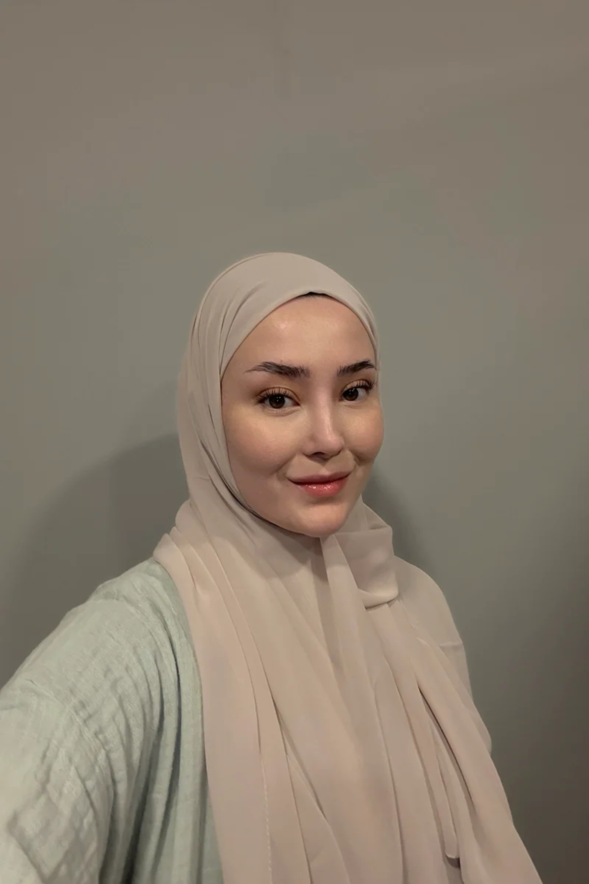 Madame Polo Krep Şifon Şal - Taş görsel 2