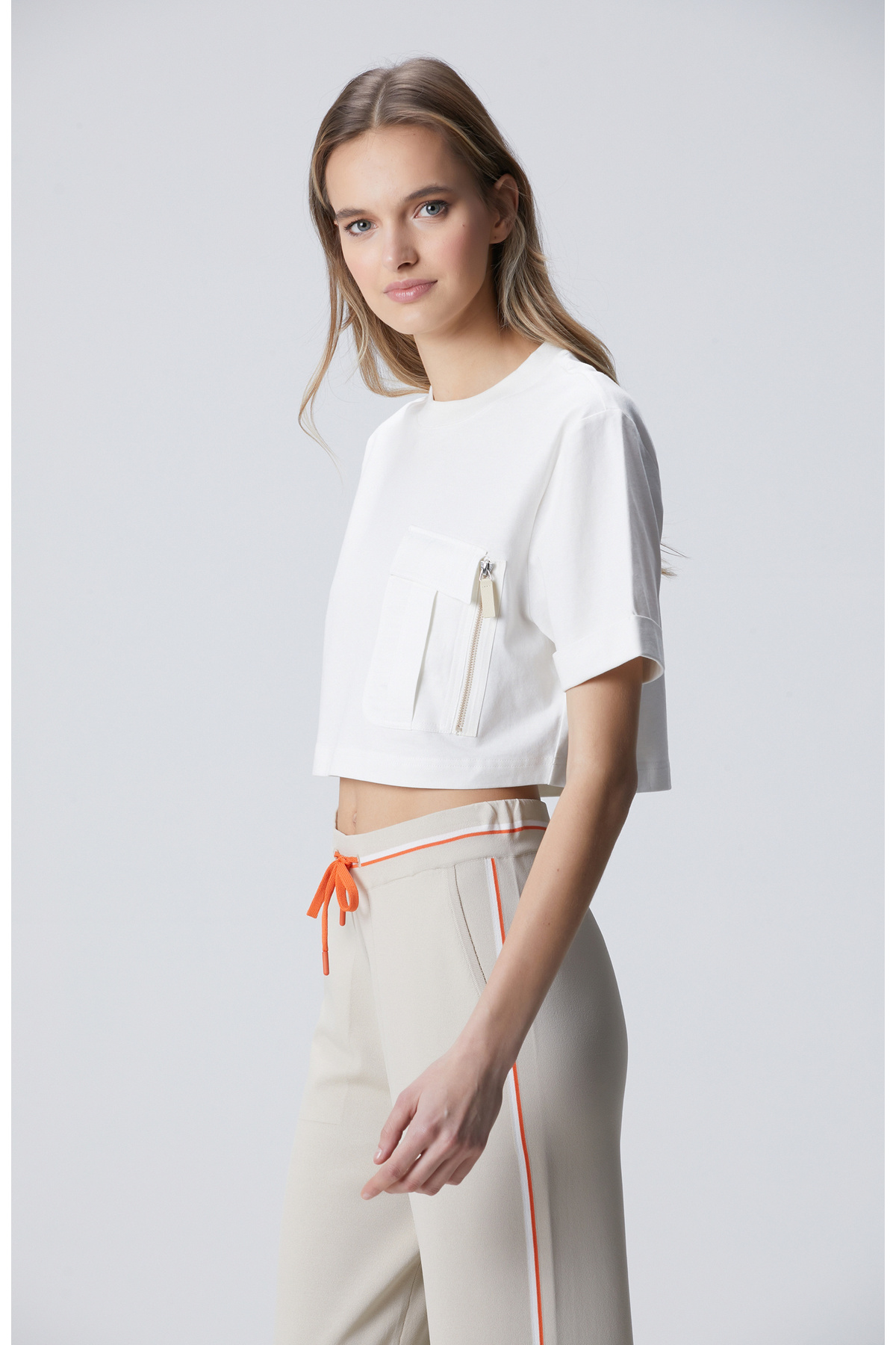 Network N-Tech Kırık Beyaz Garni Detaylı T-shirt görsel 4