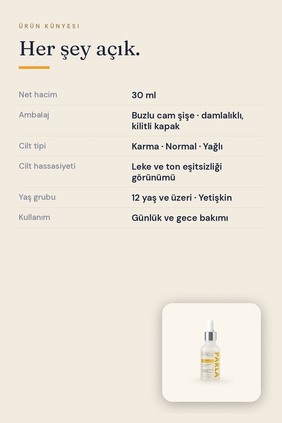 PARLA C Vitamini ve Niacinamide ile Ton Eşitleyici Serum — M.01.SNQ.037 — تصویر 5 از 6