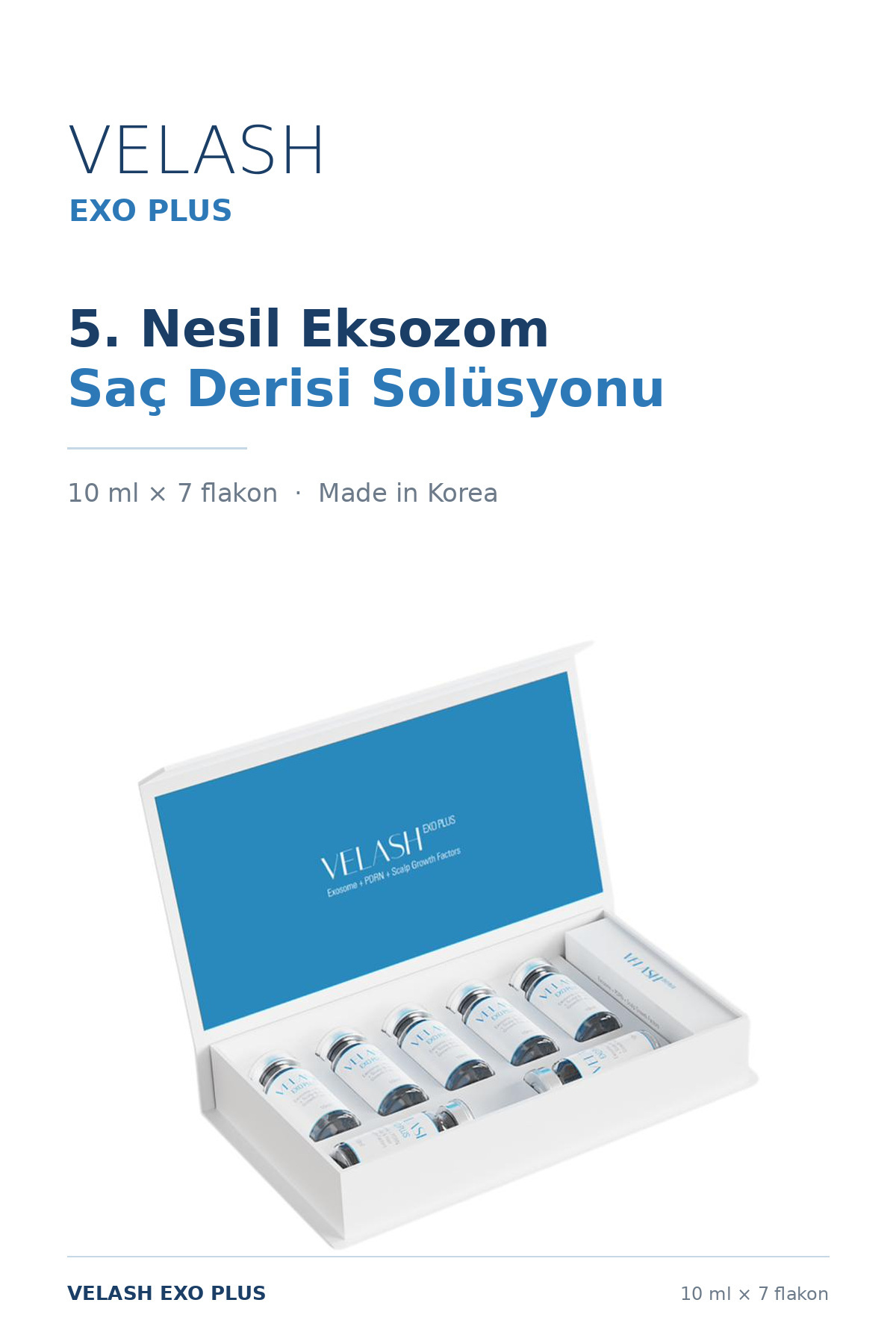 VELASH EXO PLUS Eksozom ve HPDRN 10.000 ppm İçeren Saç ve Saç