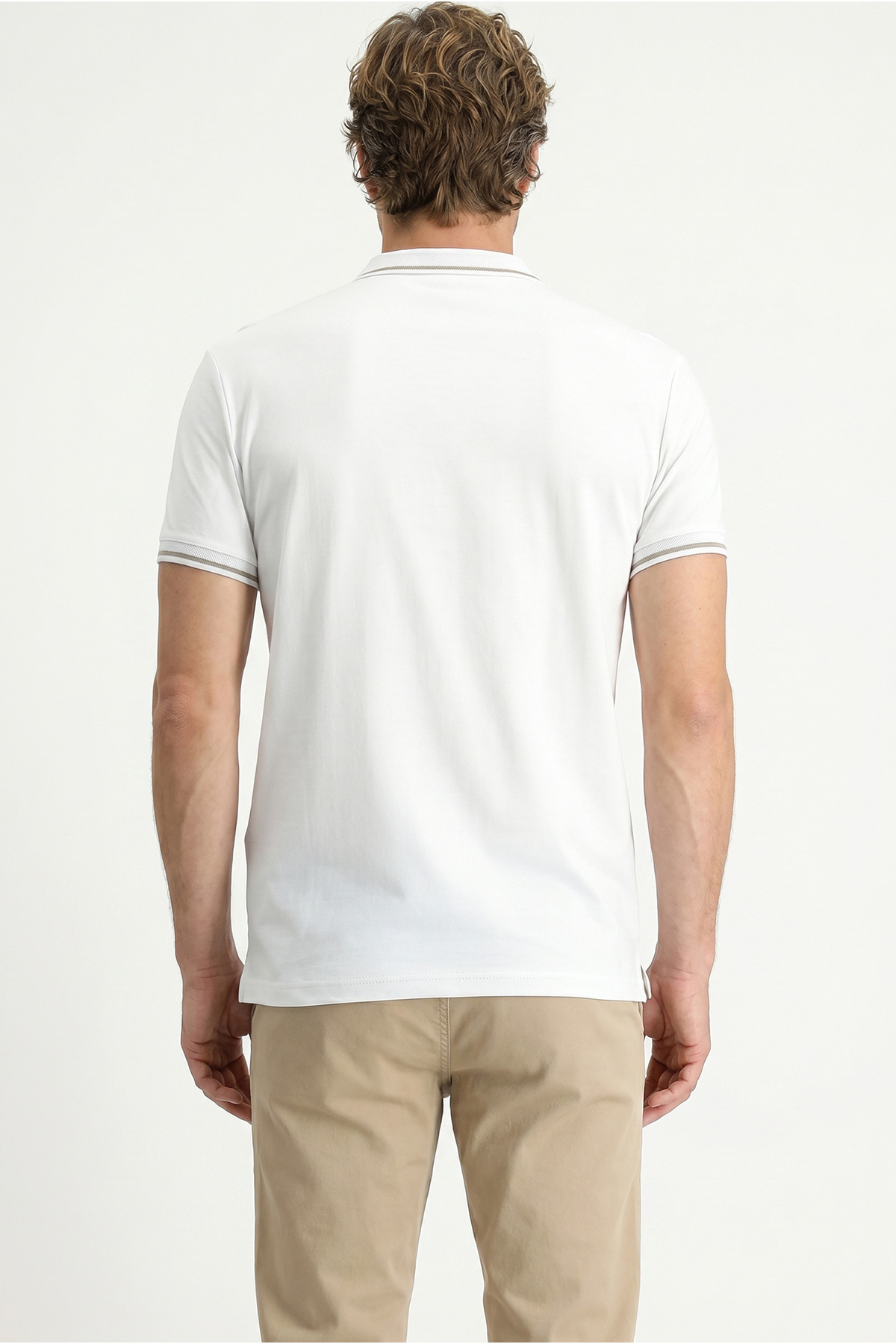 Kiğılı Polo Yaka Slim Fit Yumuşak Dokulu Nakışlı Pamuklu Likralı Esnek Tişört görsel 6