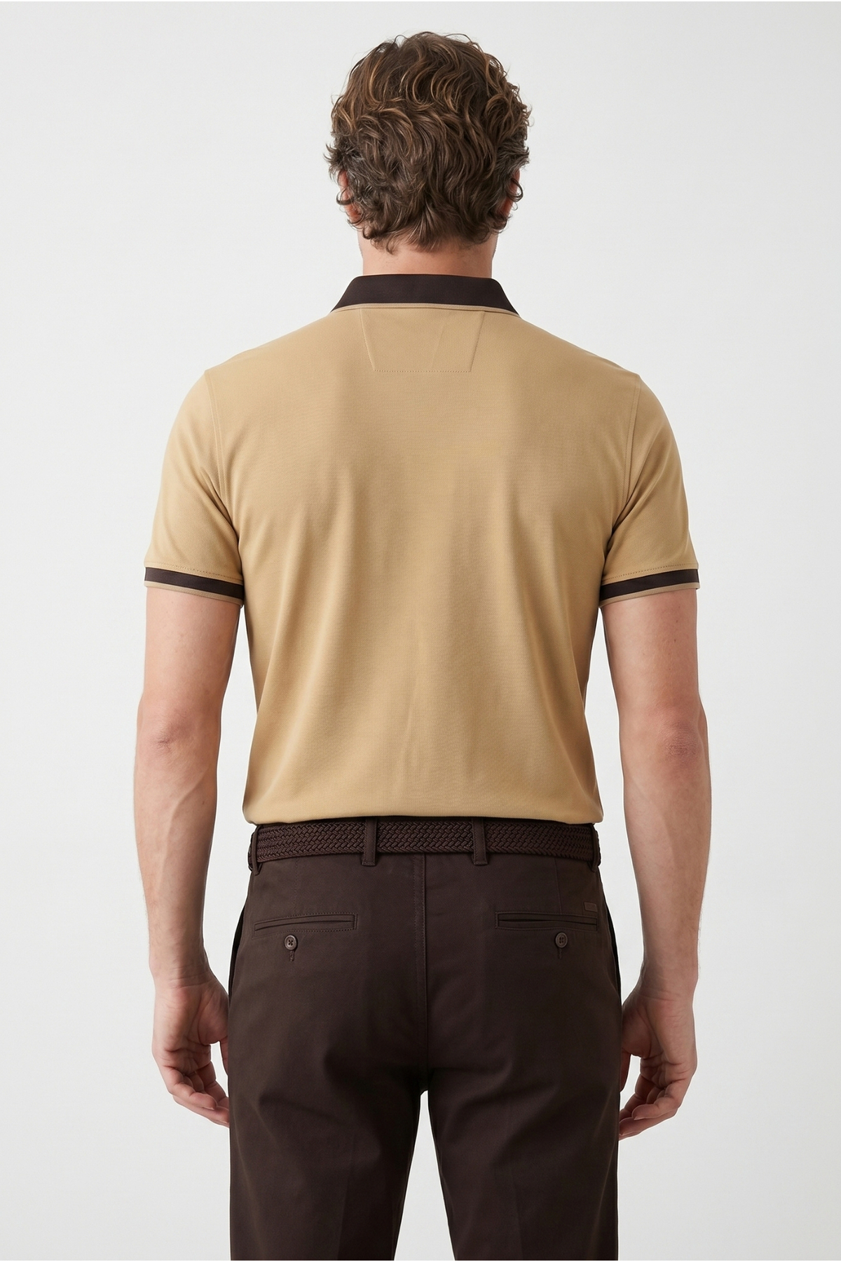 Kiğılı Polo Yaka Regular Fit Desenli Pamuklu Tişört görsel 4