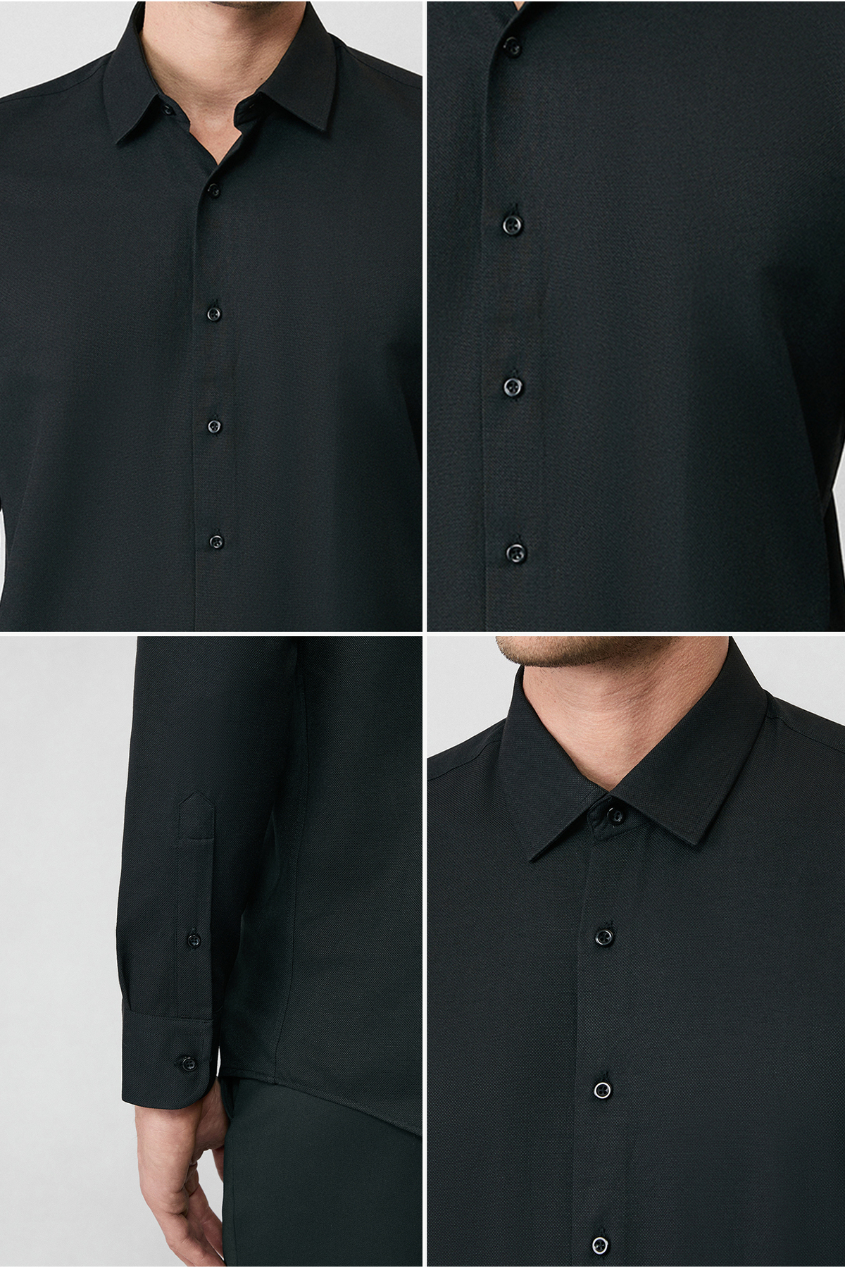 Kiğılı Uzun Kol Slim Fit Klasik Yaka Pamuklu Kolay Ütülenebilir Oxford 4 Mevsim Gömlek görsel 4