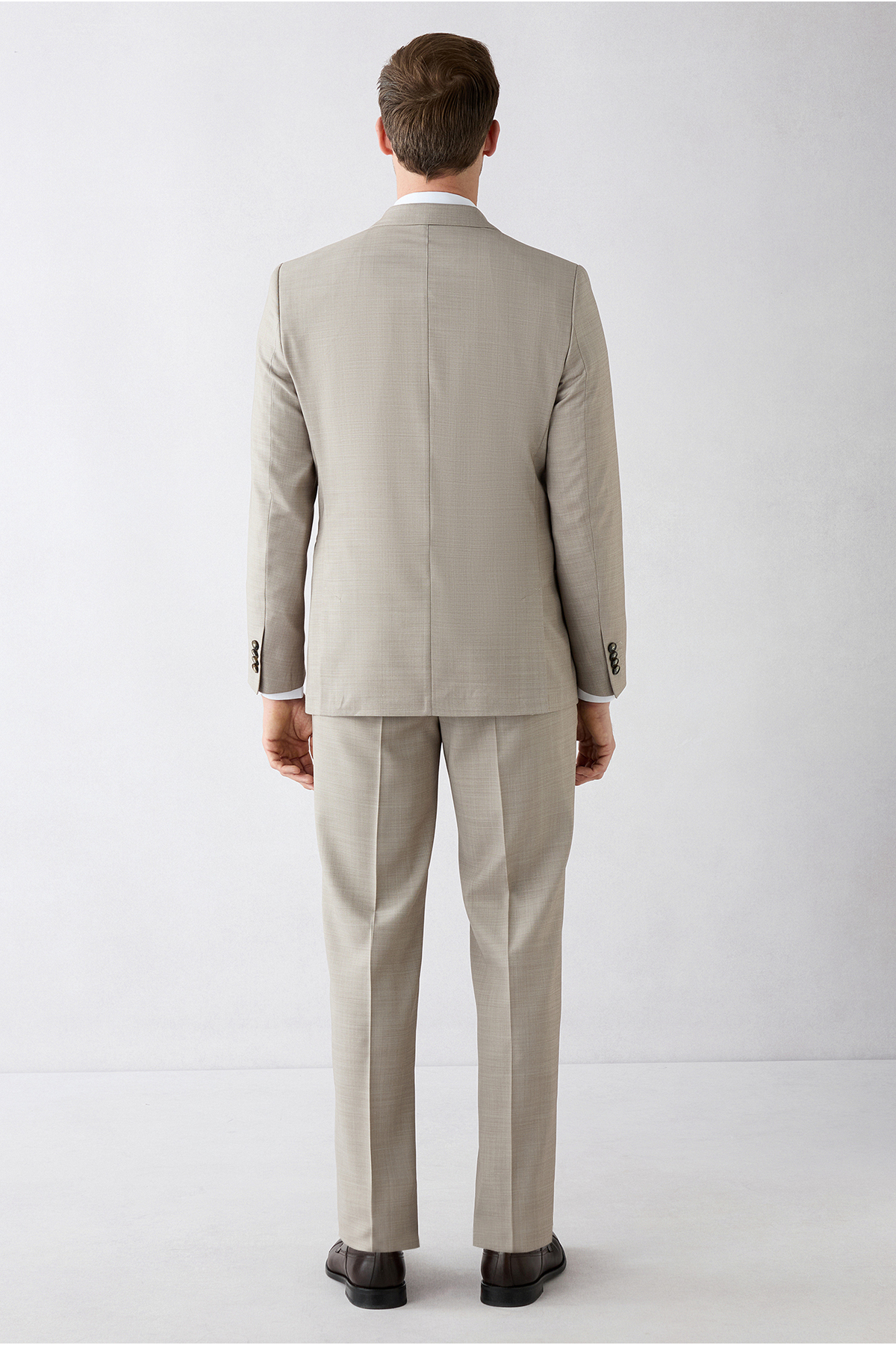 Kiğılı 7 Drop Slim Fit Dar Kesim Sivri Yaka Yünlü Kruvaze Kapama Takım Elbise görsel 7