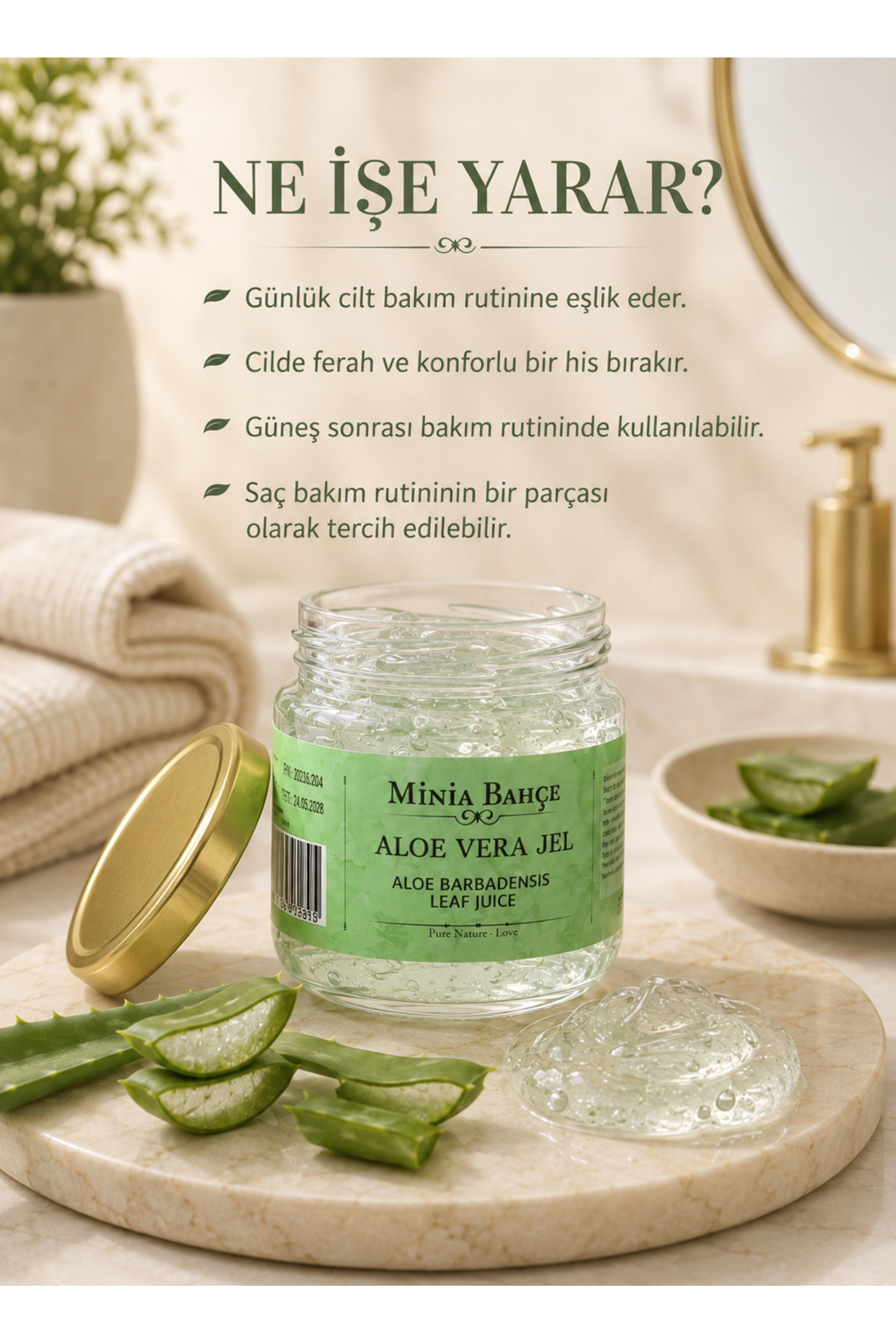 Aloe Vera Jel – Doğal Cilt ve Saç Bakım Jeli, 75 ml — TYC00850325111 — تصویر 5 از 6