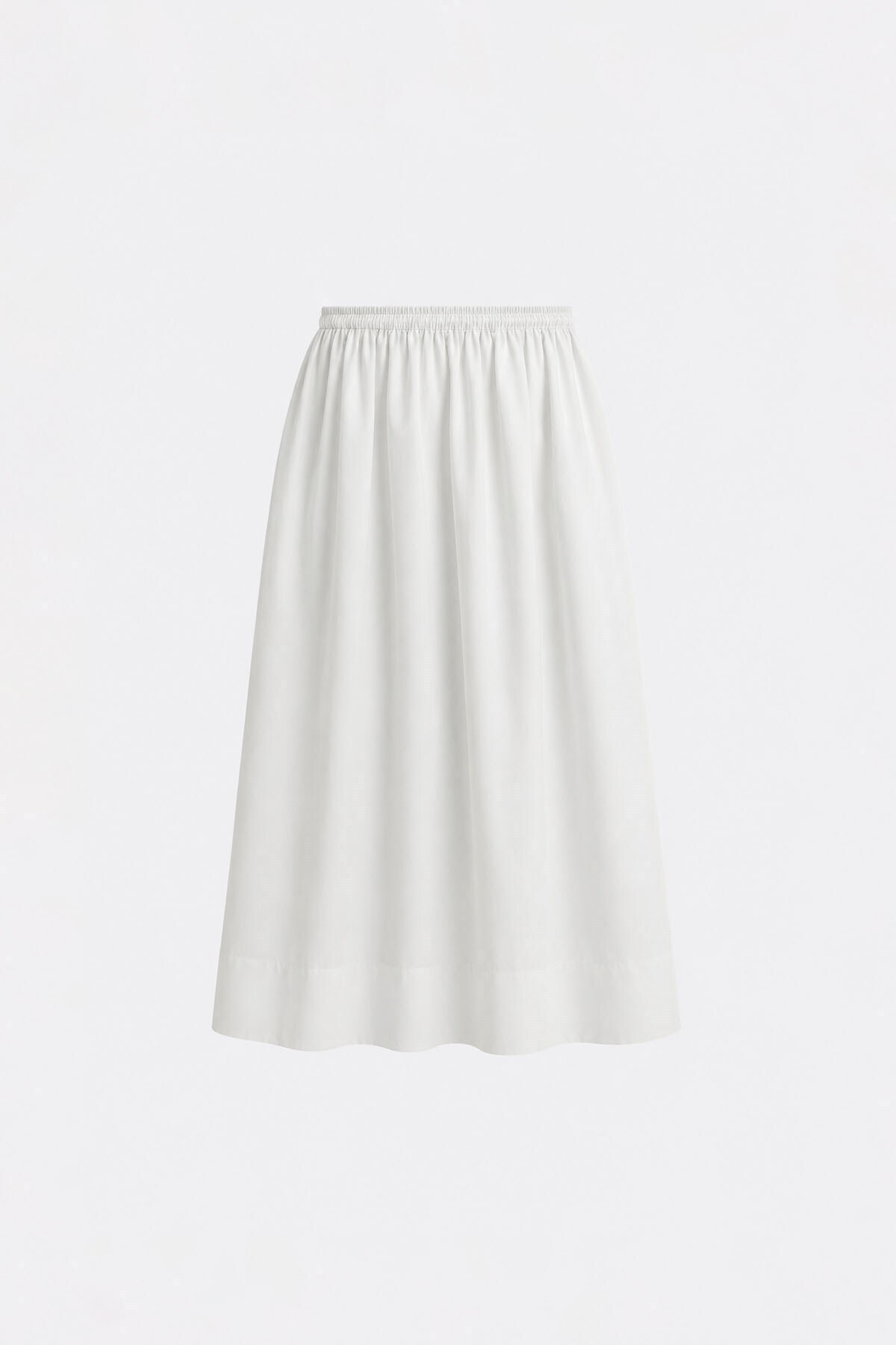 Suud Collection Ekru Day Poplin Kloş Etek görsel 3