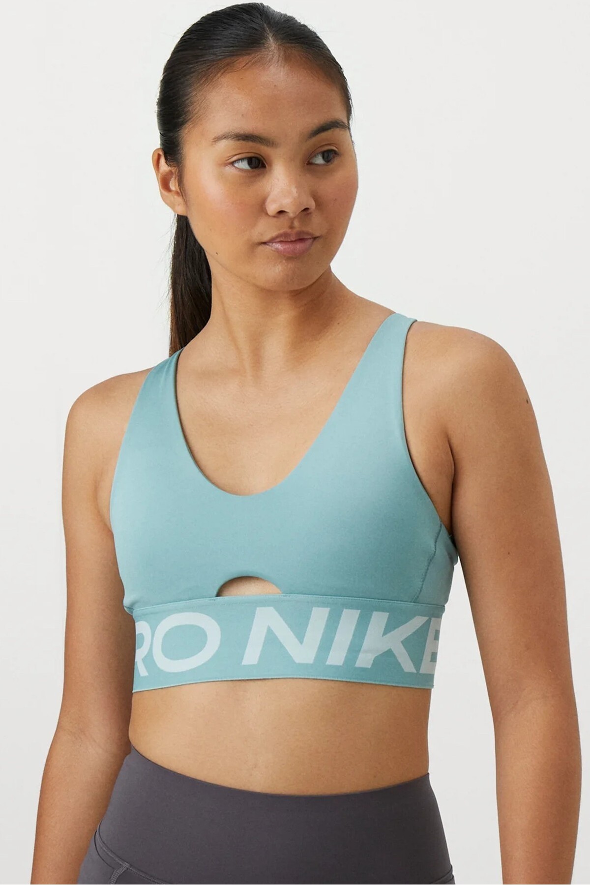Nike Pro Indy Plunge-Support Bra Kadın Spor Bra Sax Mavi - Fiyatı