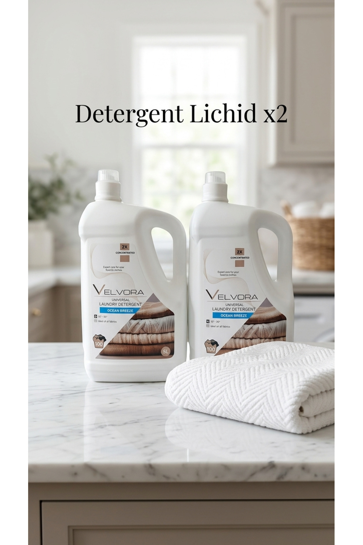 VELVORA Sada X2 Bucati Detergent Lichid Koncentrát 5 L Ocean Velvet
