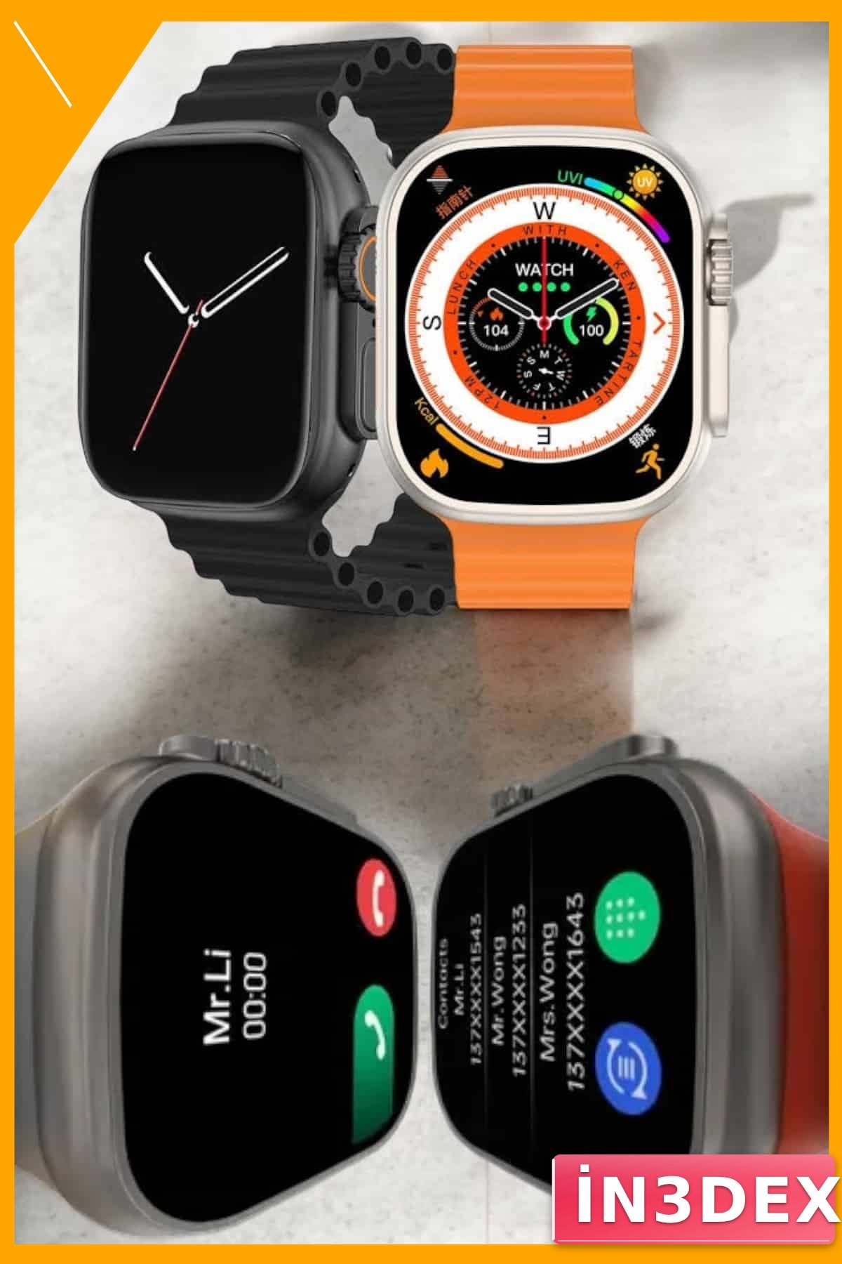 2.09 inç Dokunmatik Ekranlı Akıllı Saat Android iOS Bluetooth Arama