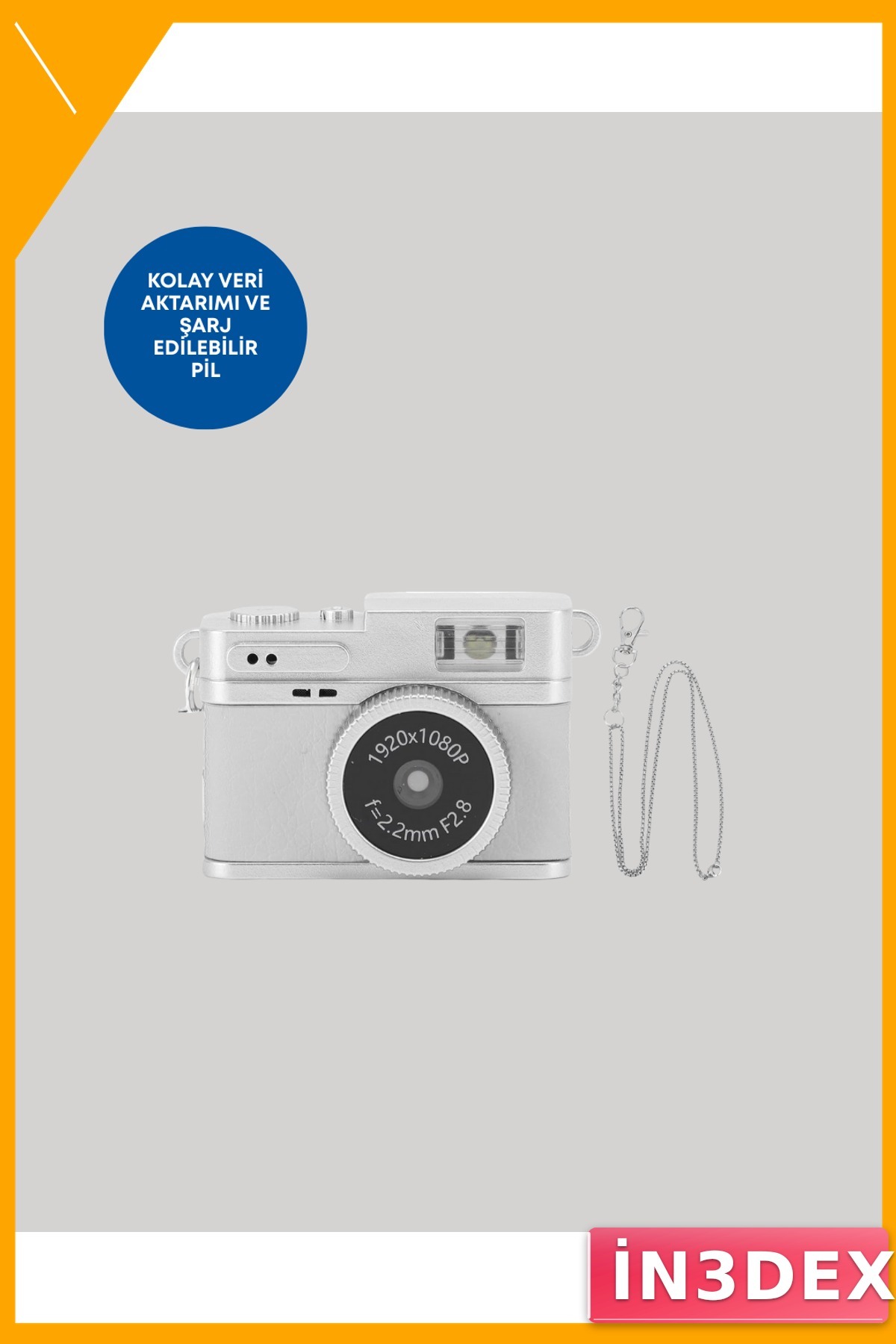 Mini Retro Dijital Kamera 1080P Full HD 2MP Fotoğraf 128GB Hafıza
