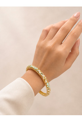 Noirlin Jewelery Gold Kaplama Mine Detaylı Zirkon Taşlı Ayarlanabilir Kelepçe...