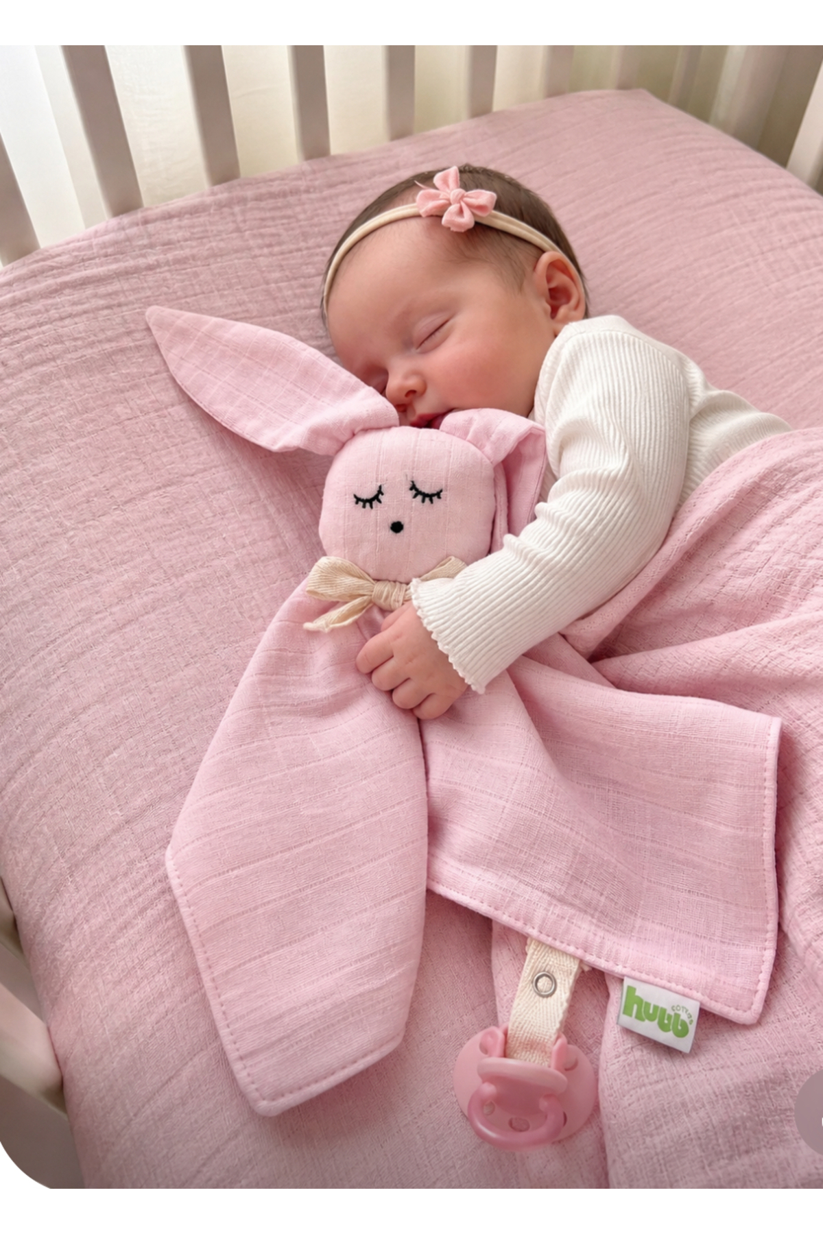 Organic Muslin Sleeping Companion Brown ( Pacifier Strap)