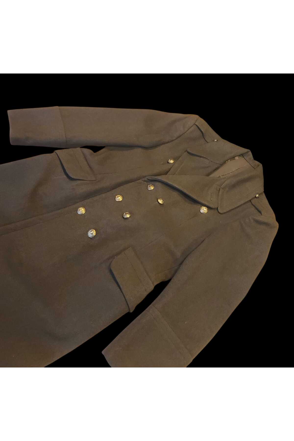 kho military design Haki Renk 1988 KKK Sb.(Apoletli) Yün Kaput (48-50/M Beden) Sıfır Ürün görsel 7