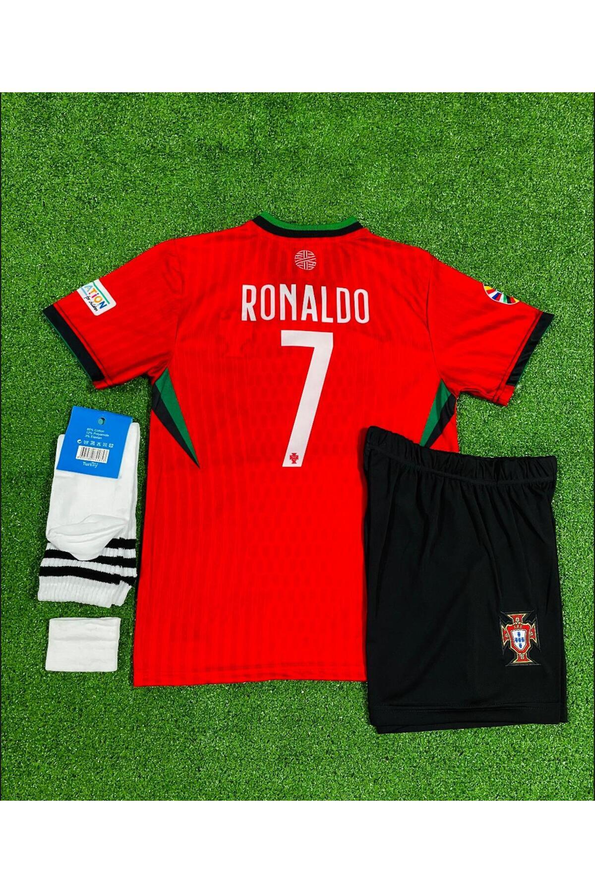 magicland Portekiz 2024-25 Sezonu Cristiano Ronaldo Iç Saha Çocuk Forması 4'lü Set