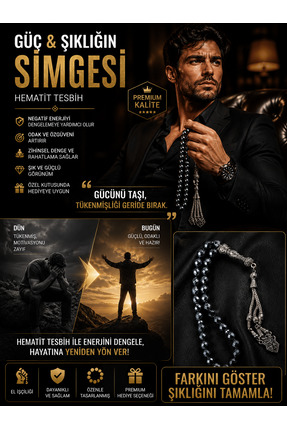 OSMANLI DOĞAL TAŞ Hematit tesbih 333 lük 8mm