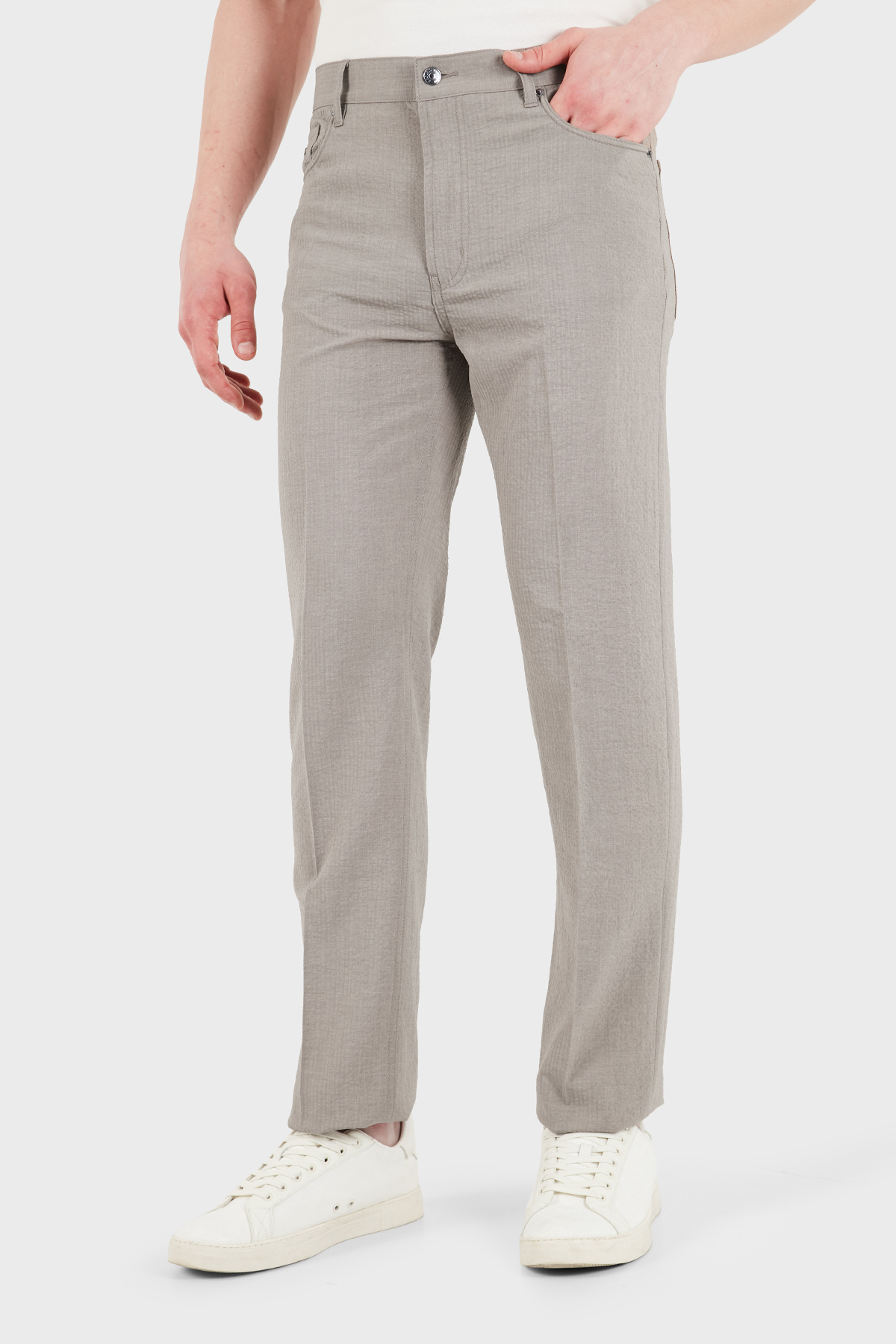 Emporio Armani Straight Fit Normal Waist Straight Leg Trousers