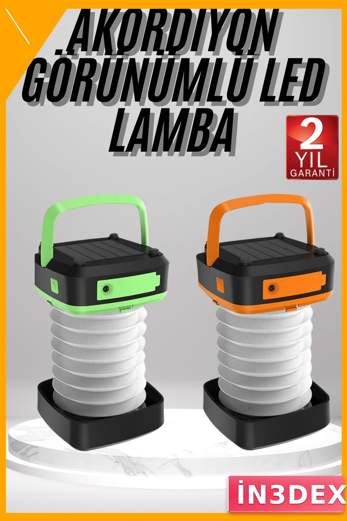 Solar Şarjlı Portatif Kamp Feneri 1200mAh Dokunmatik LED