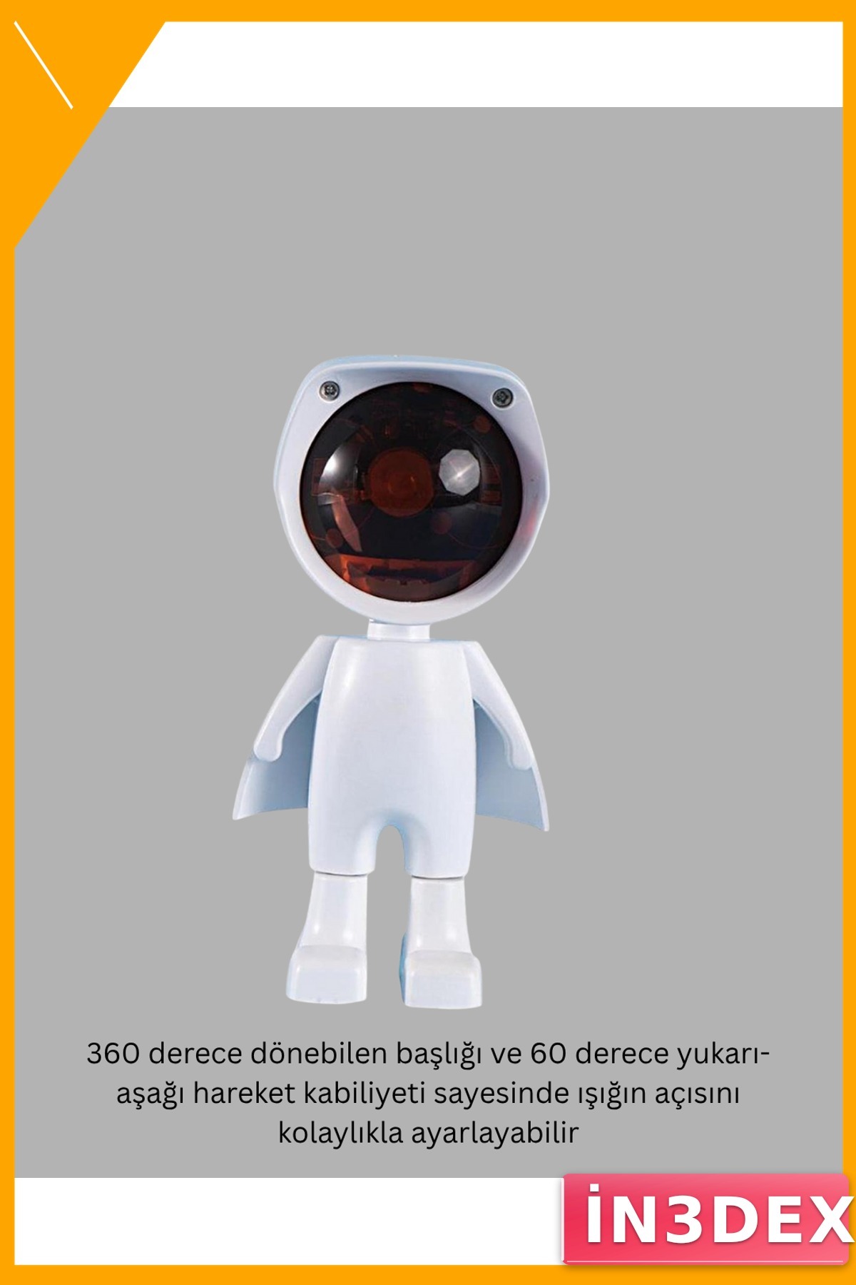 Taşınabilir Gün Batımı Projektör Lambası USB Şarjlı Astronot Tema