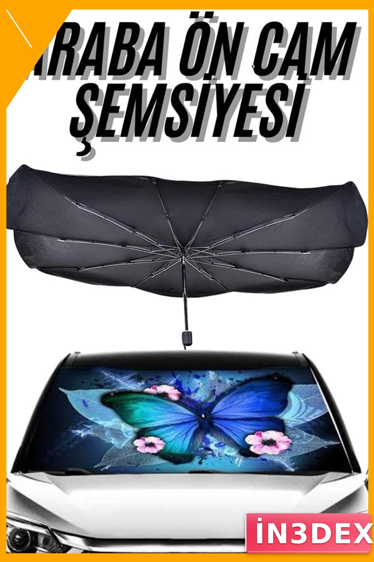 Katlanabilir Şemsiye Tip Araba Ön Cam Güneşlik